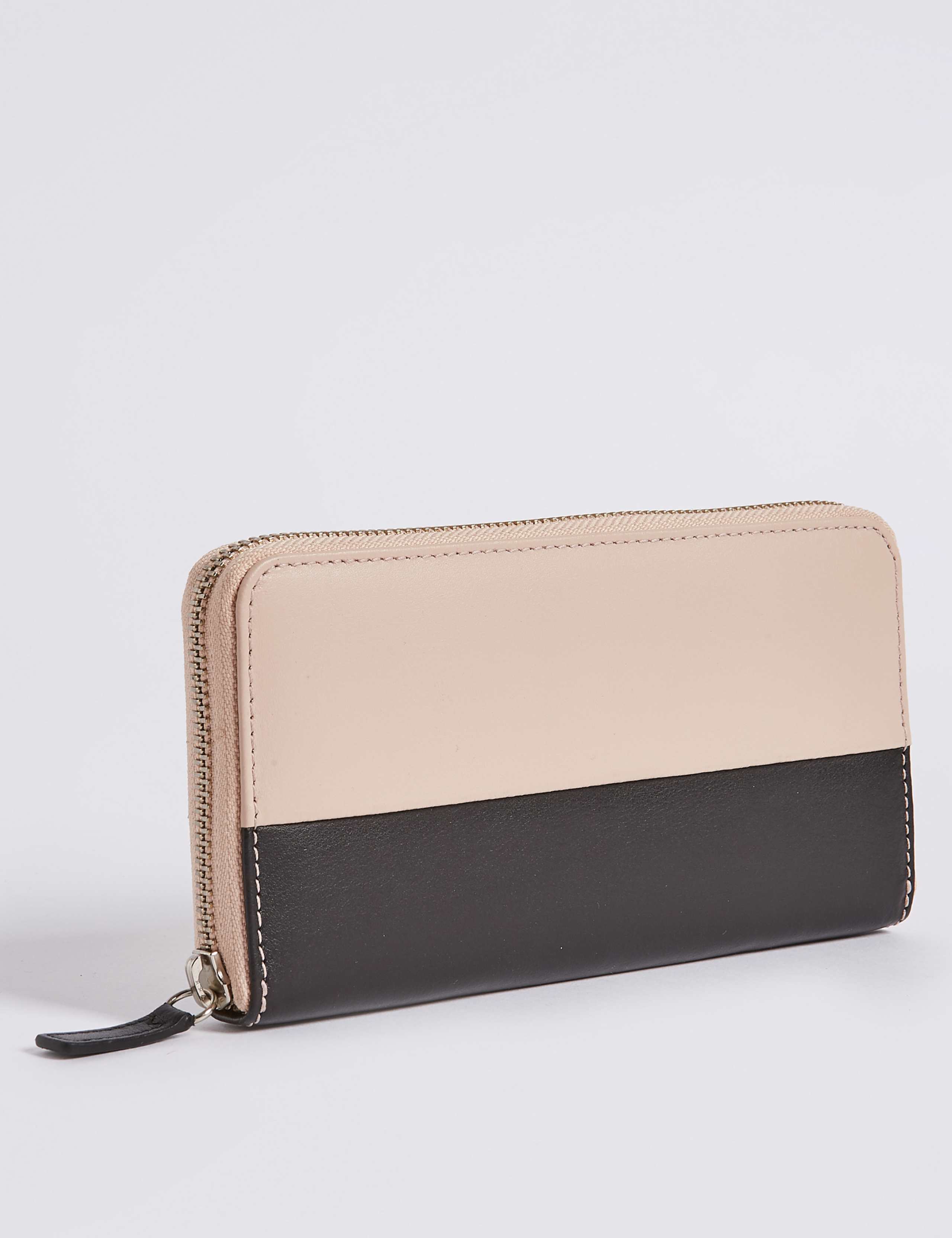 Leather Colour Block Zipped Purse 3 of 4