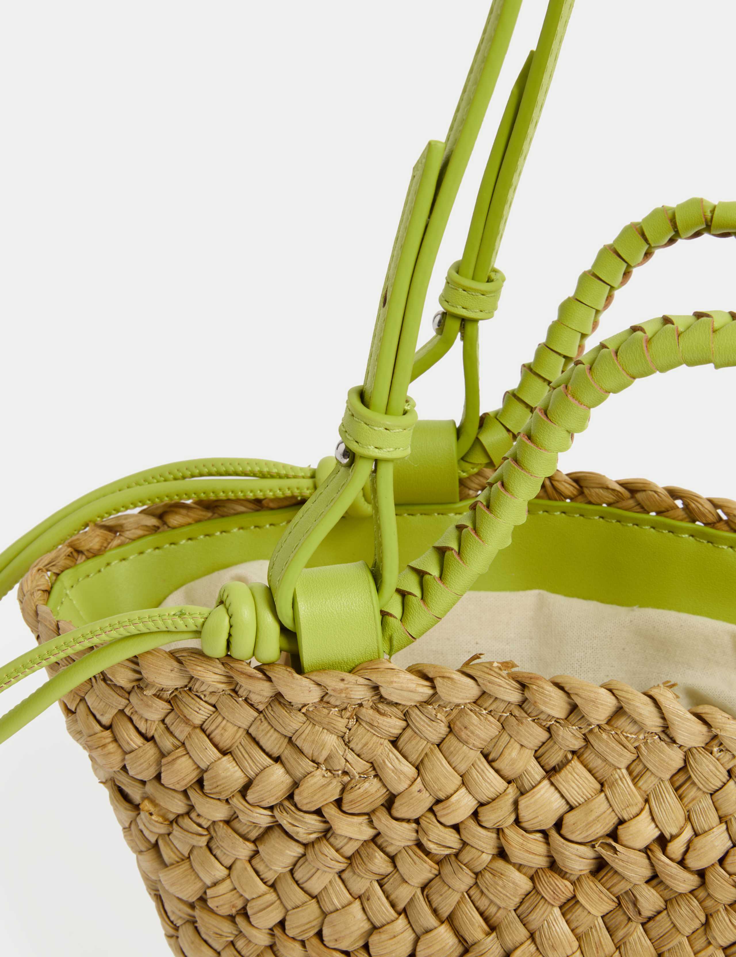 Straw Woven Mini Basket Shoulder Bag 2 of 4