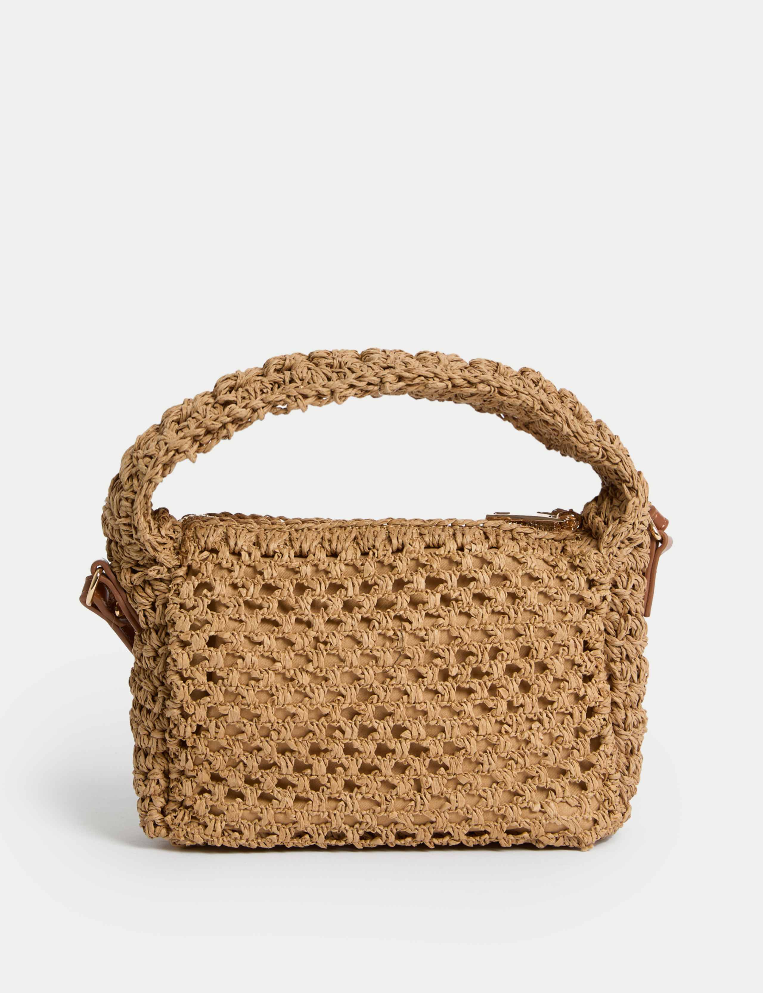 Straw Woven Top Handle Cross Body Bag 3 of 4