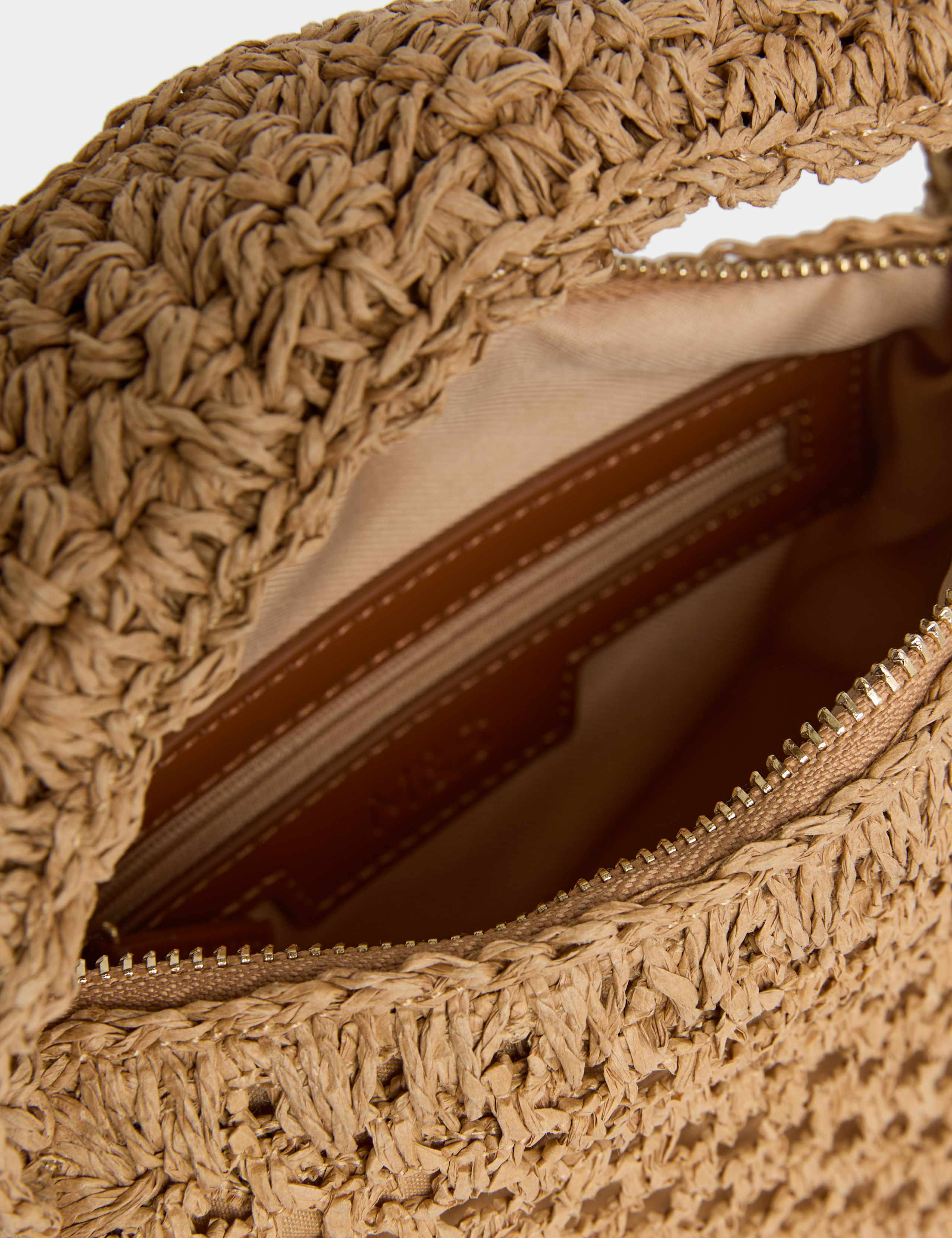 Straw Woven Top Handle Cross Body Bag 4 of 4