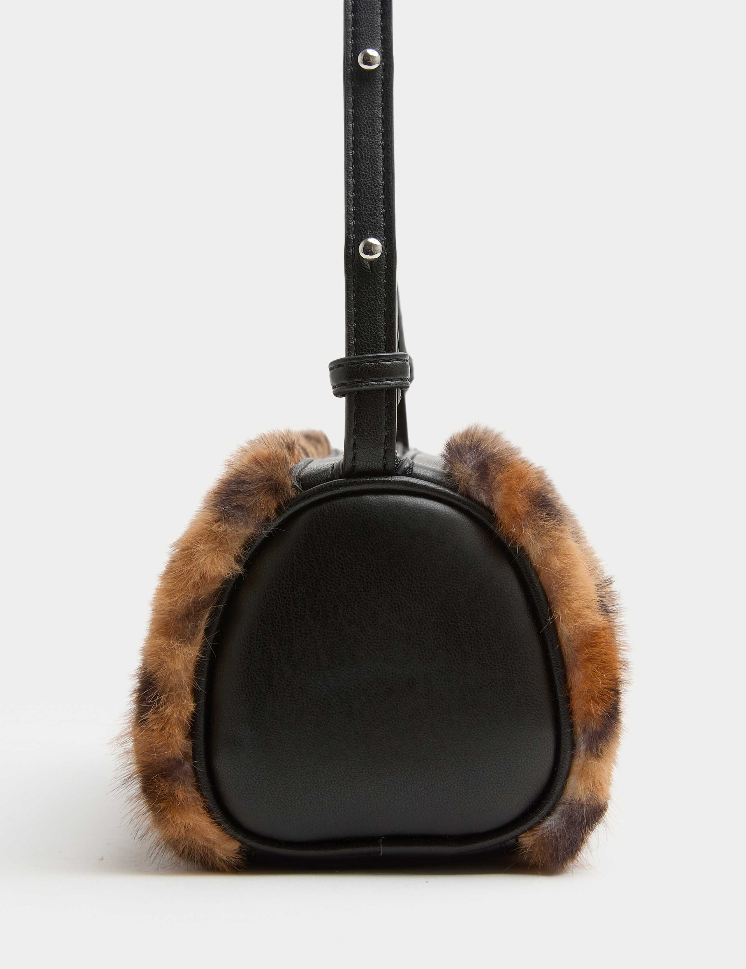 Faux Fur Leopard Cross Body Bag 3 of 3