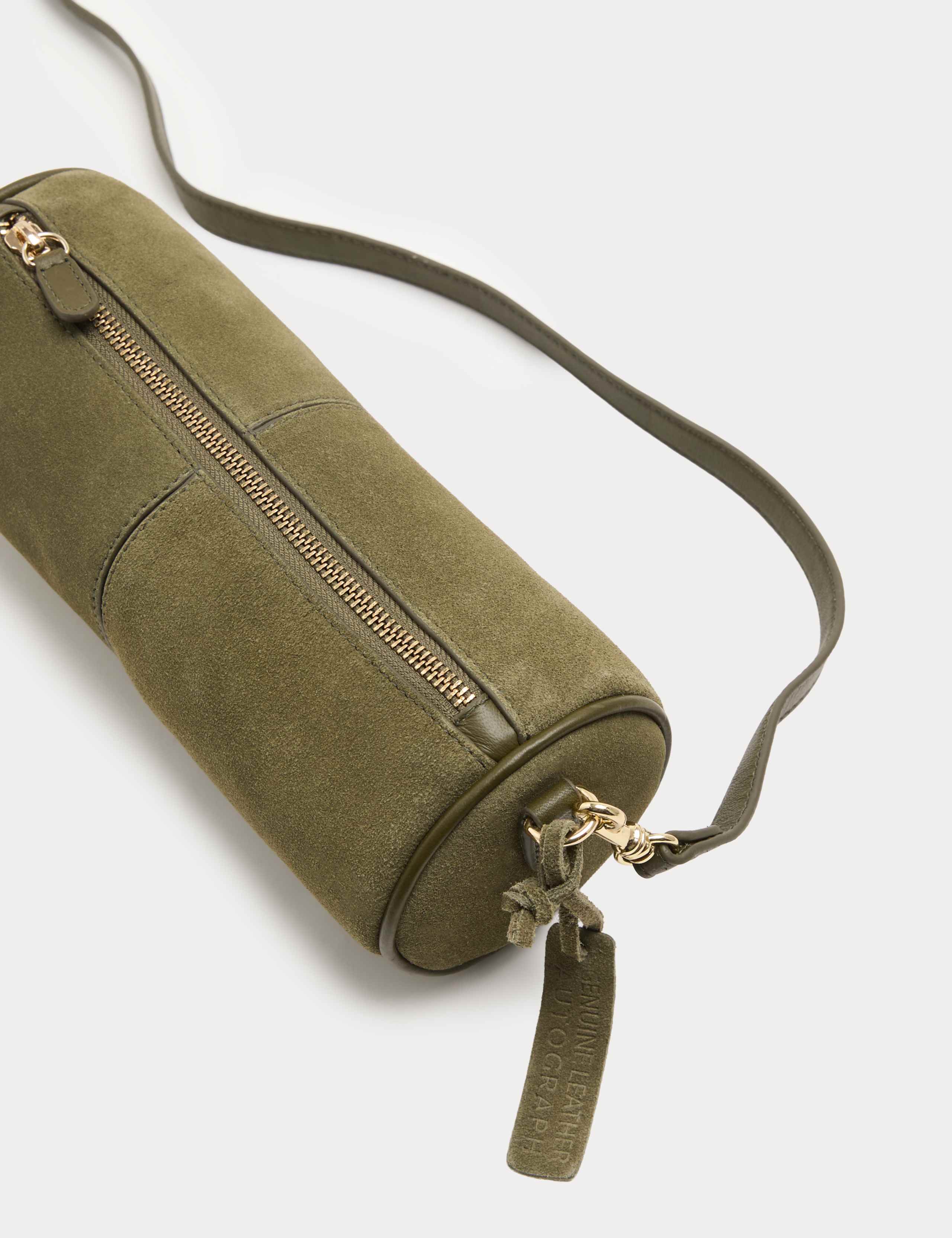 Suede Cylinder Cross Body Bag 1 of 3