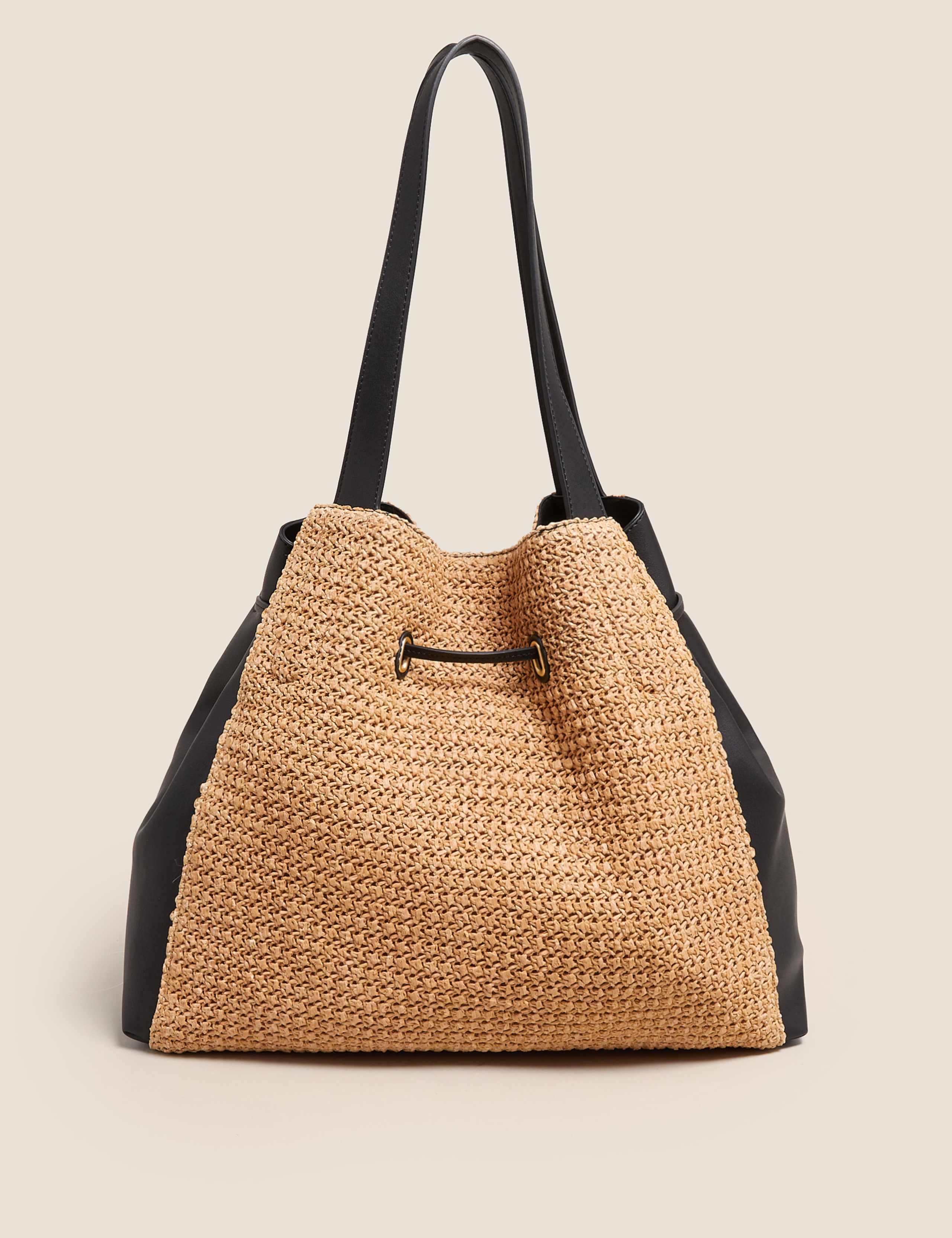 Drawstring Straw Tote Bag 6 of 6