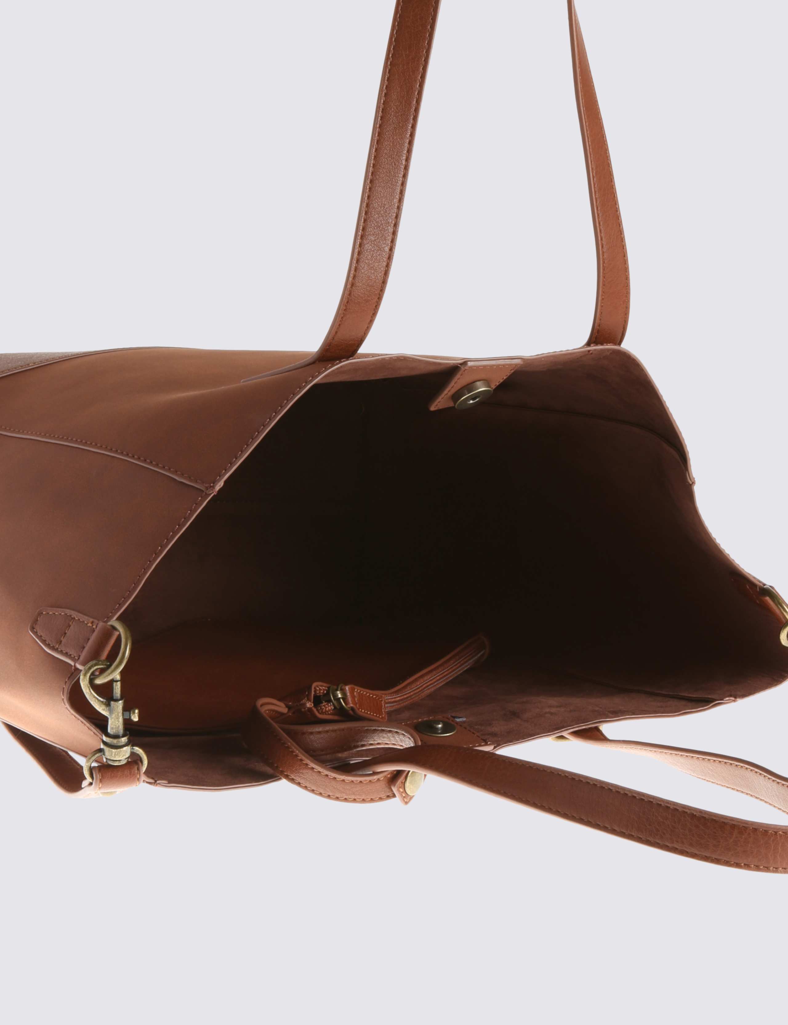 Faux Leather Slouch Shopper Bag 4 of 5