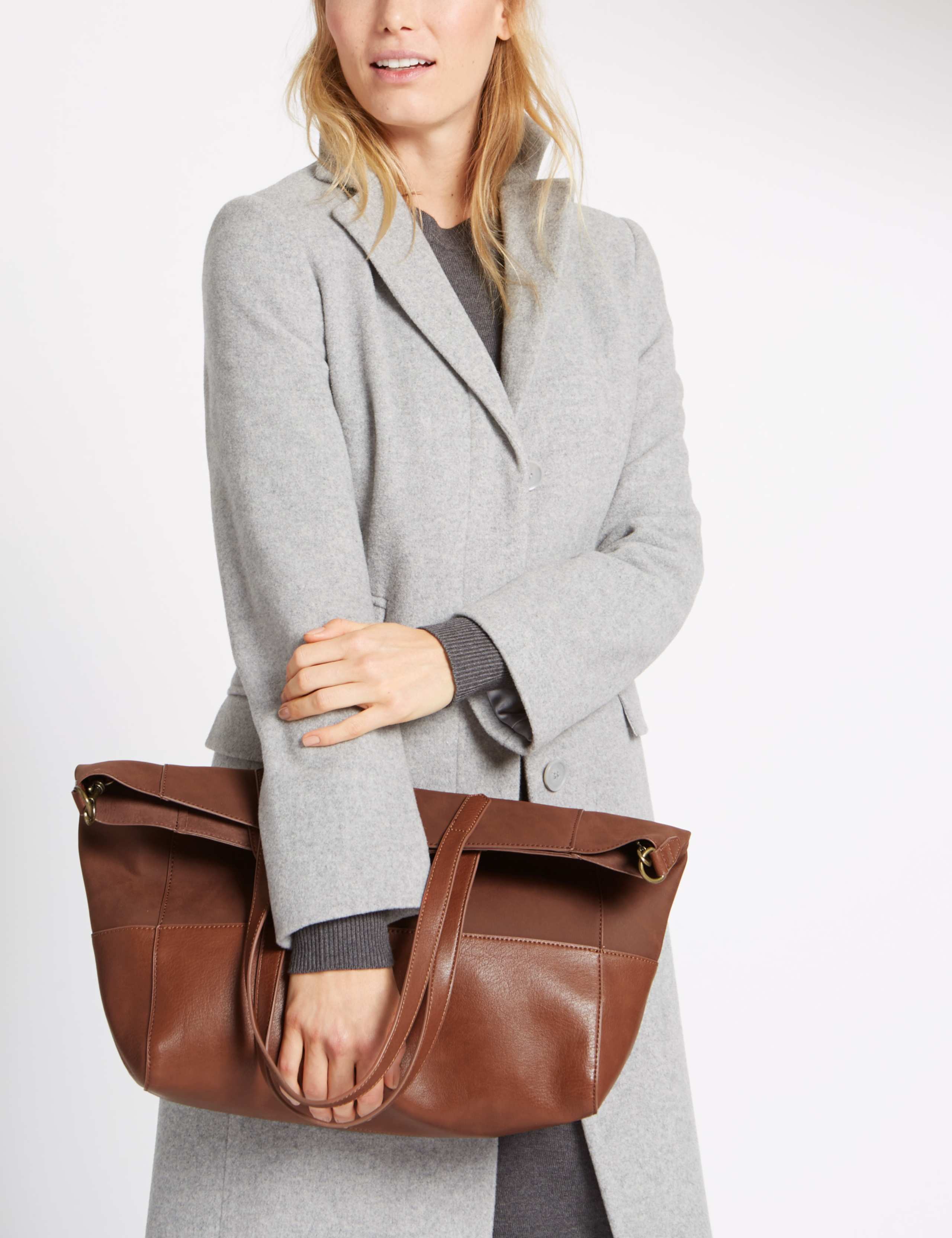 Faux Leather Slouch Shopper Bag 5 of 5