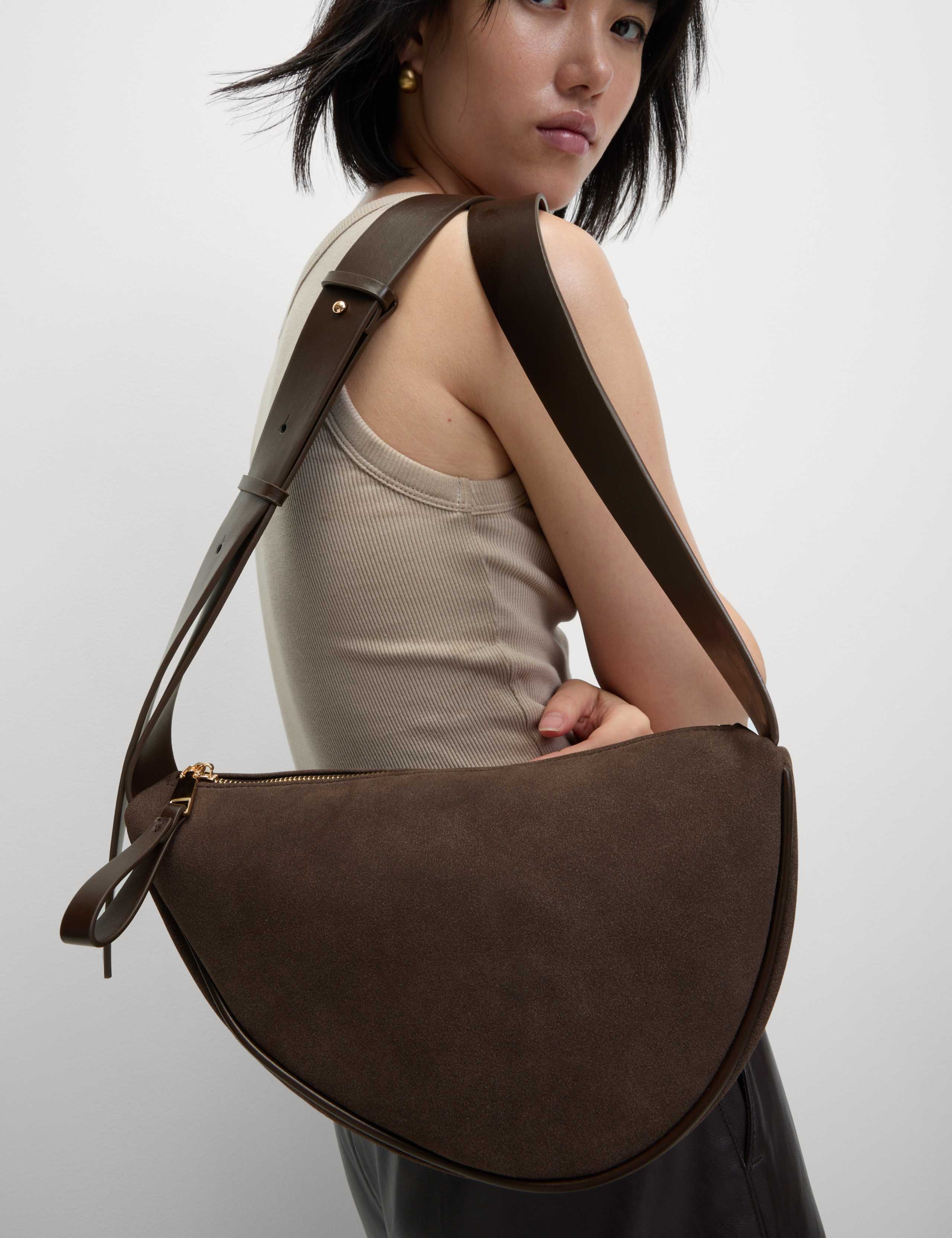 Faux Leather Sling Cross-Body Bag 1 of 5