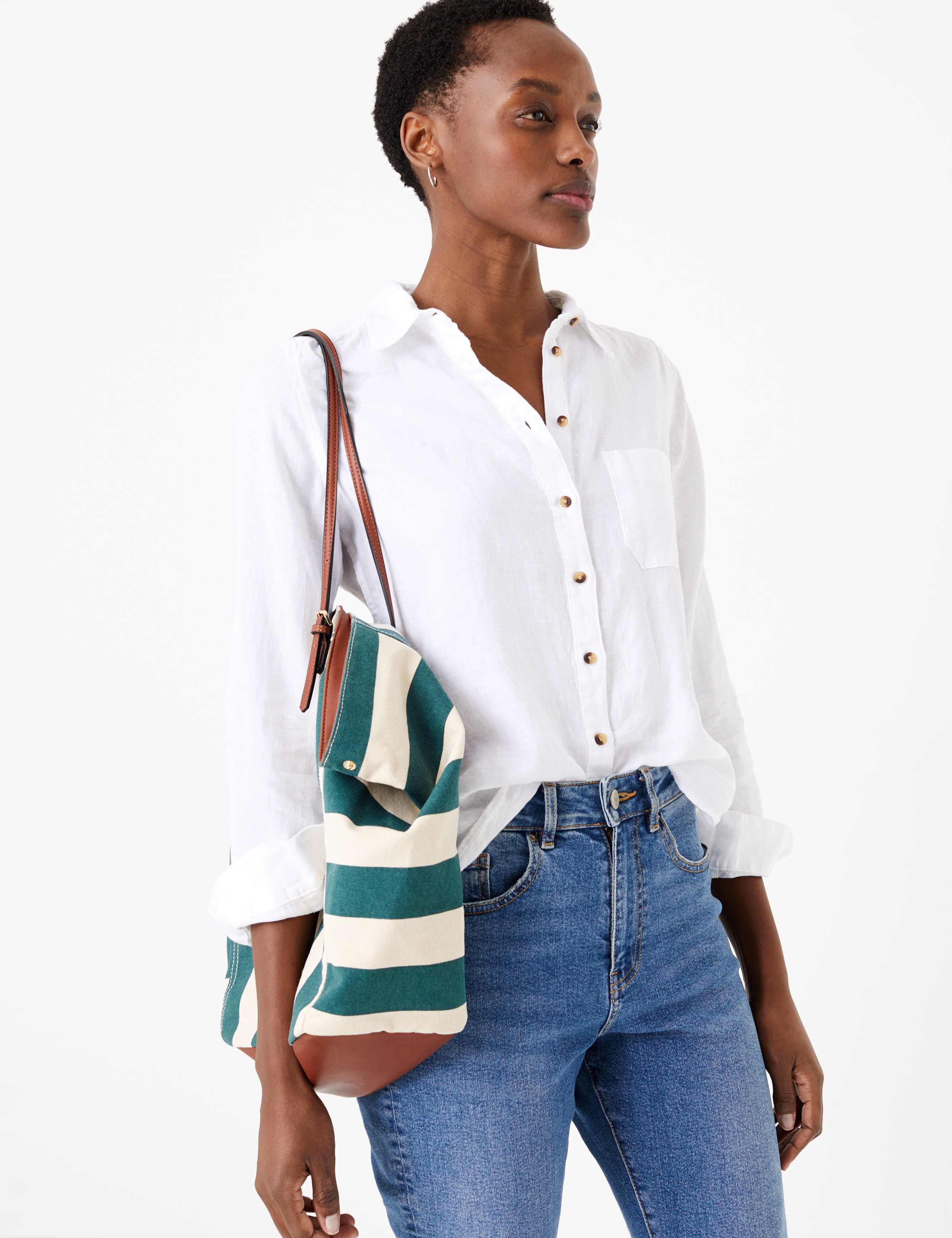 Canvas Striped Tote Bag 1 of 6