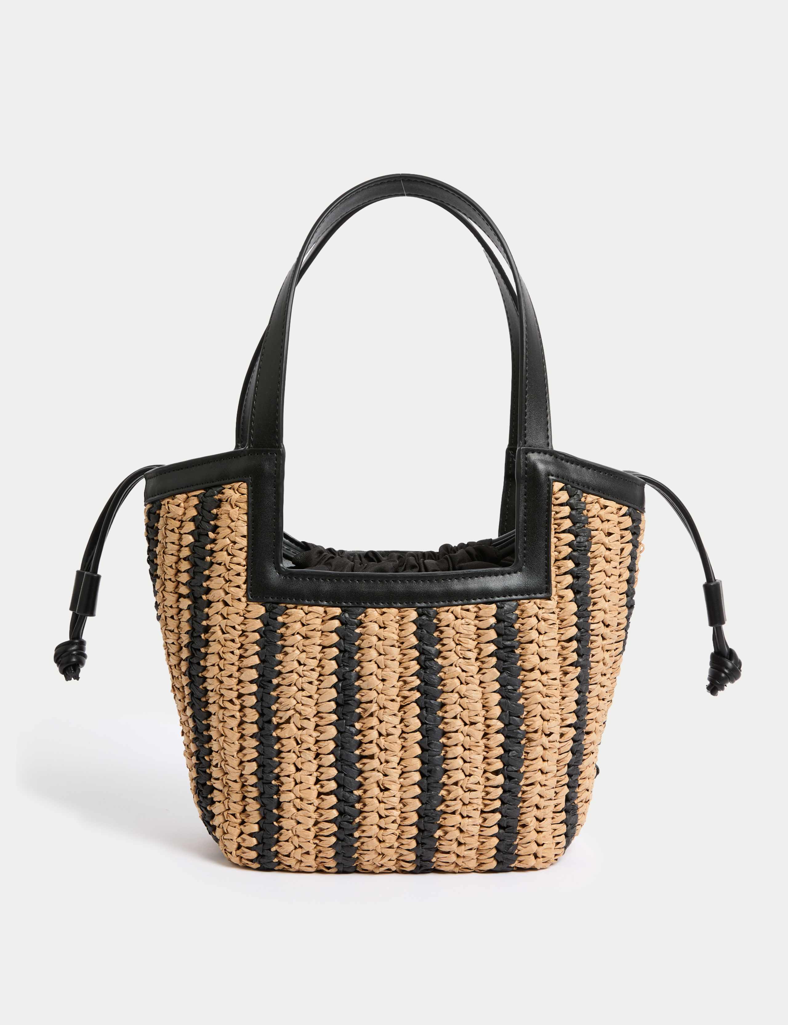 Straw Drawstring Tote Bag 4 of 5