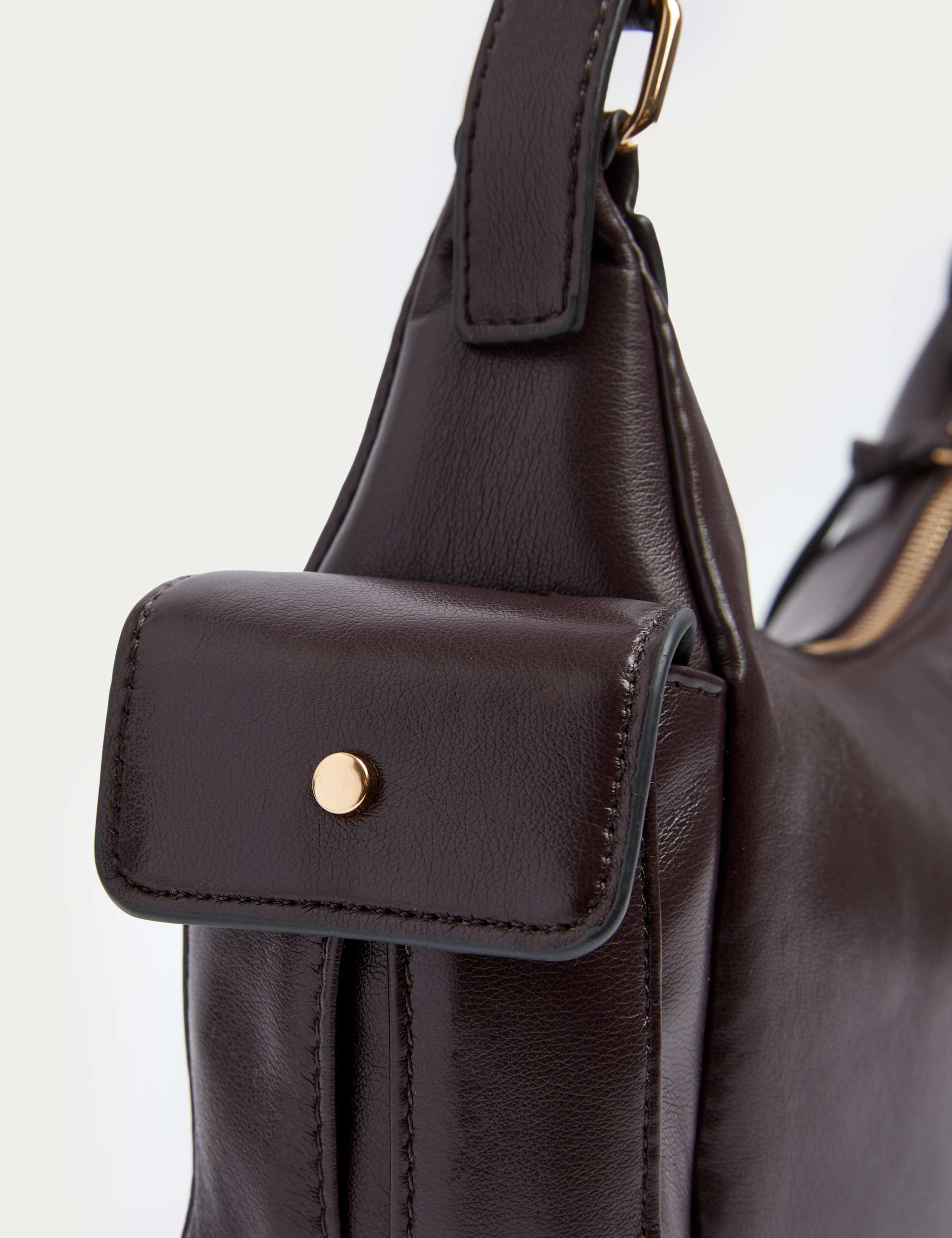 Faux Leather Utility Shoulder Bag 3 of 5