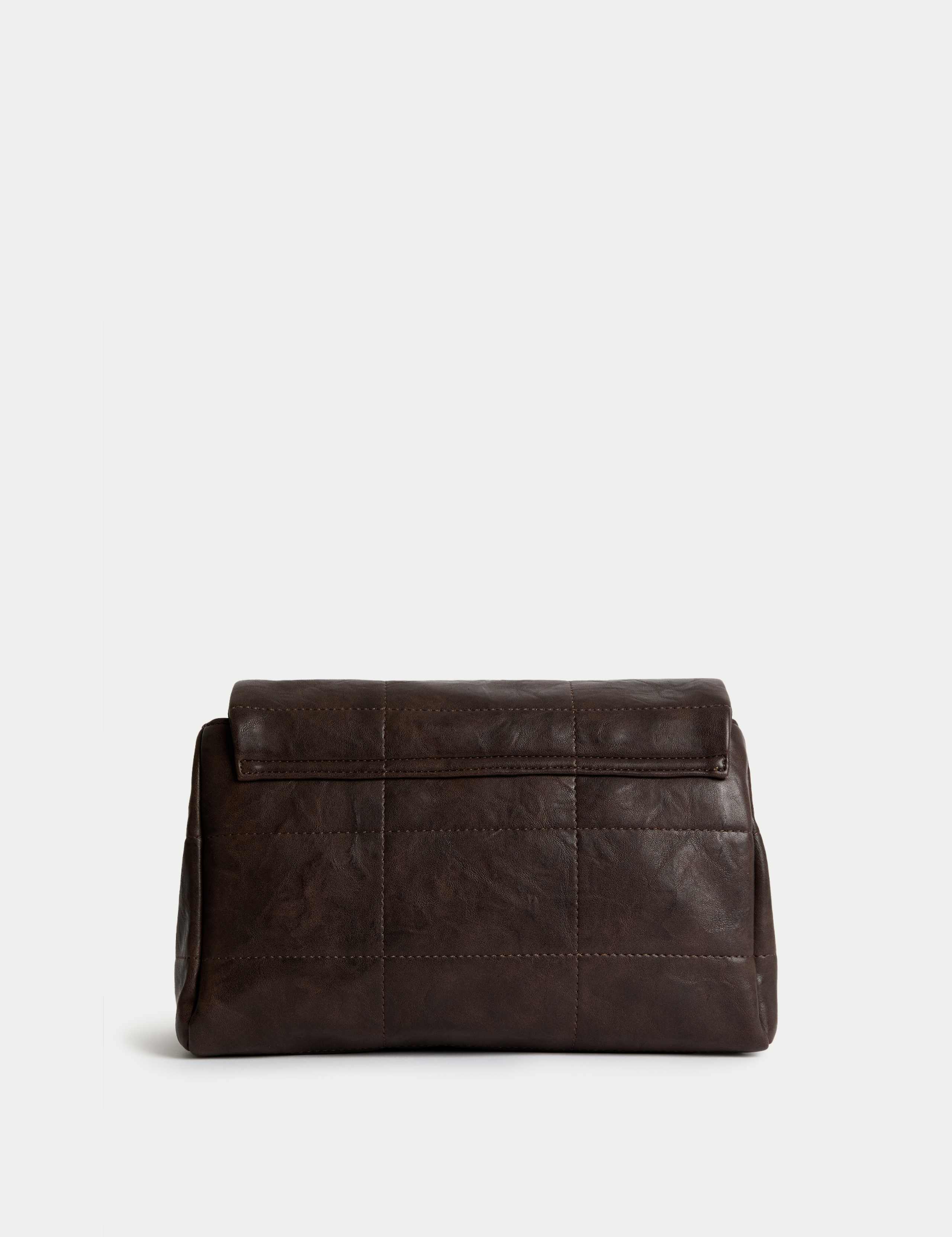 Faux Leather Quilted Shoulder Bag 3 of 4