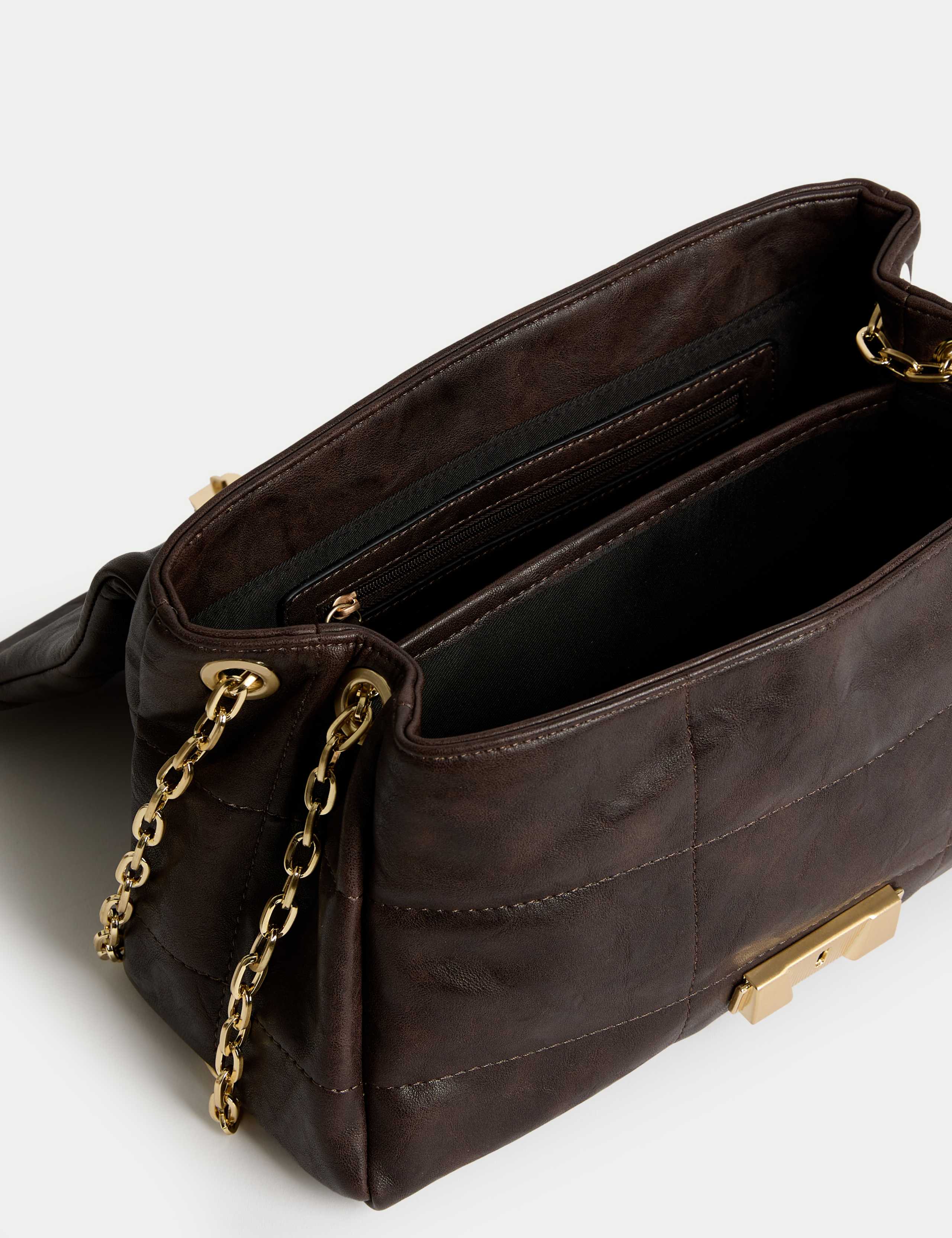 Faux Leather Quilted Shoulder Bag 4 of 4