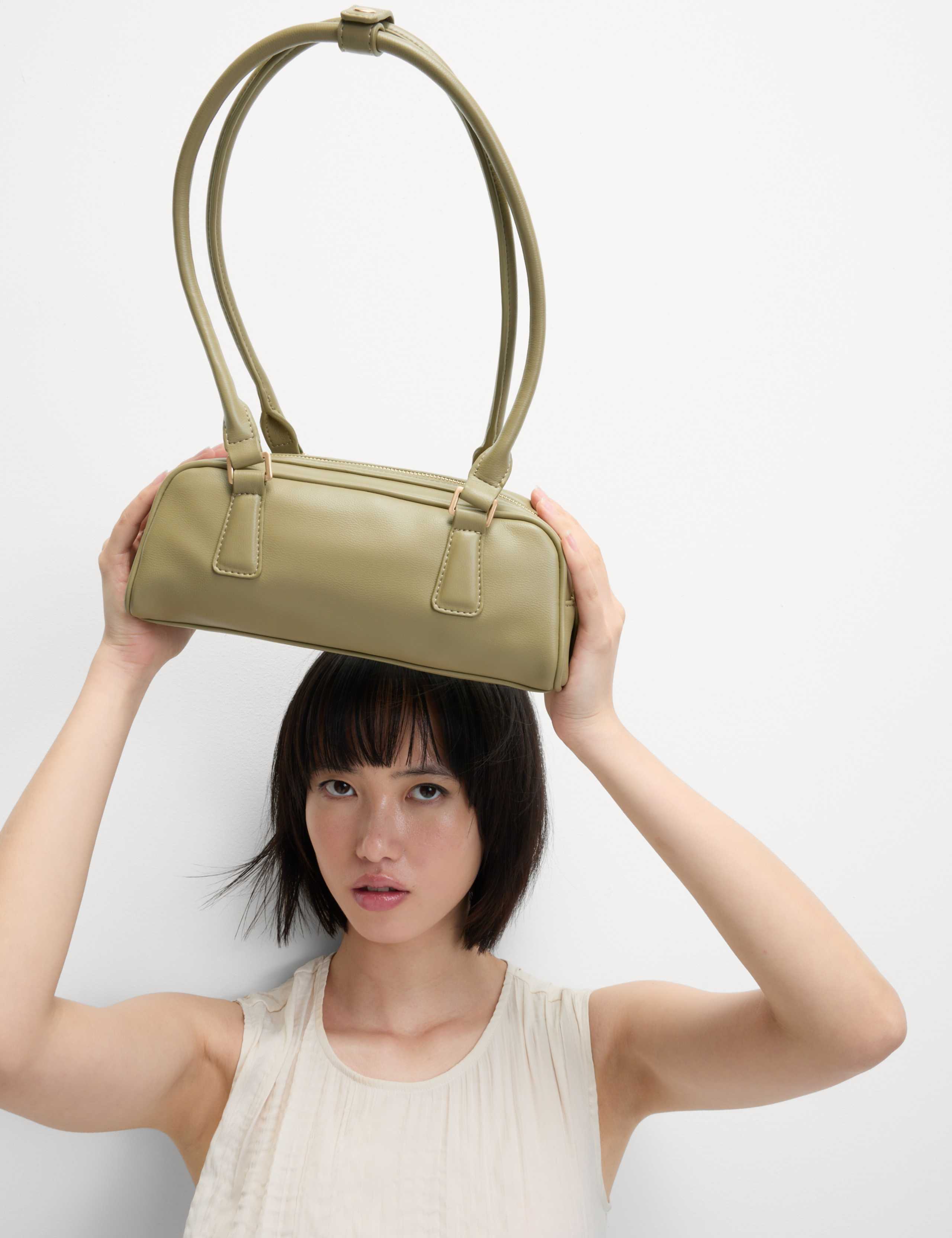 Faux Leather Bowler Bag 1 of 6