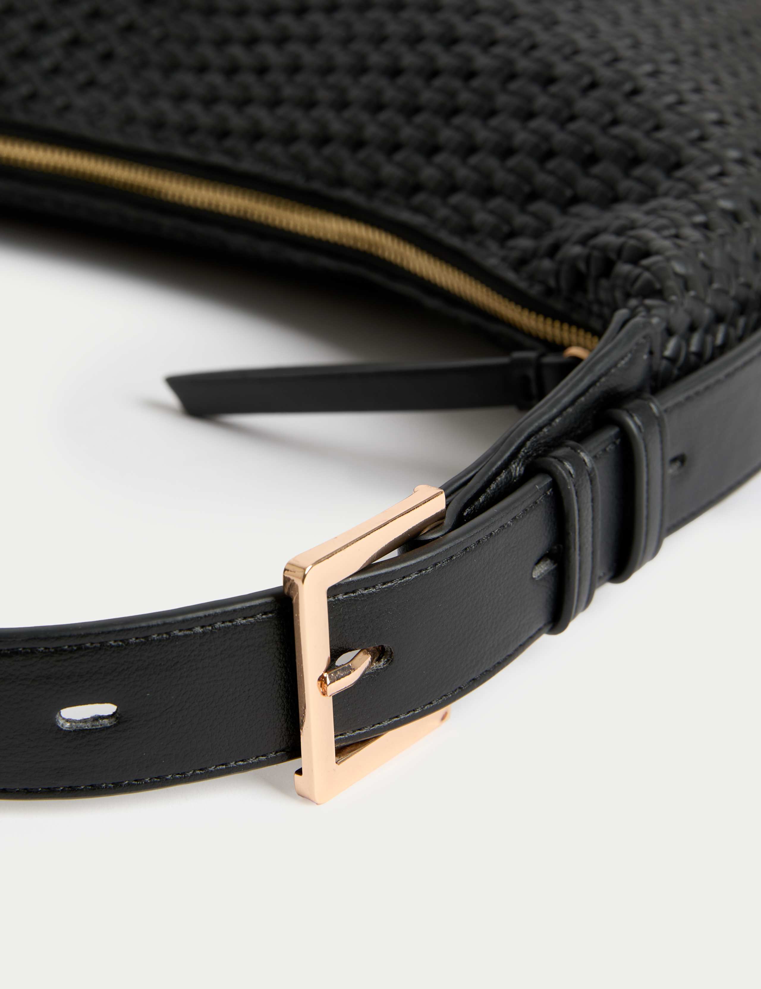 Faux Leather Woven Sling Bag 2 of 4