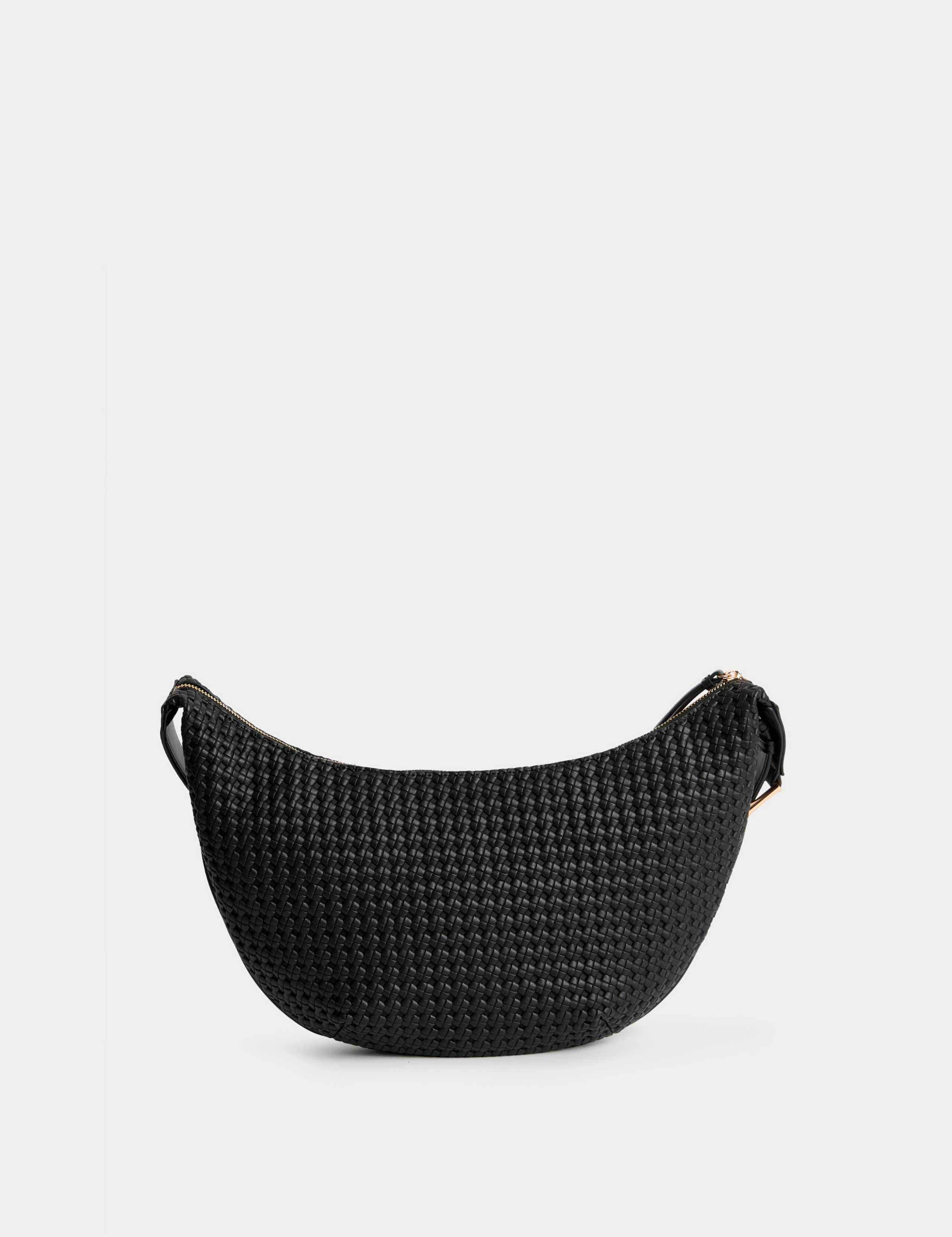 Faux Leather Woven Sling Bag 3 of 4