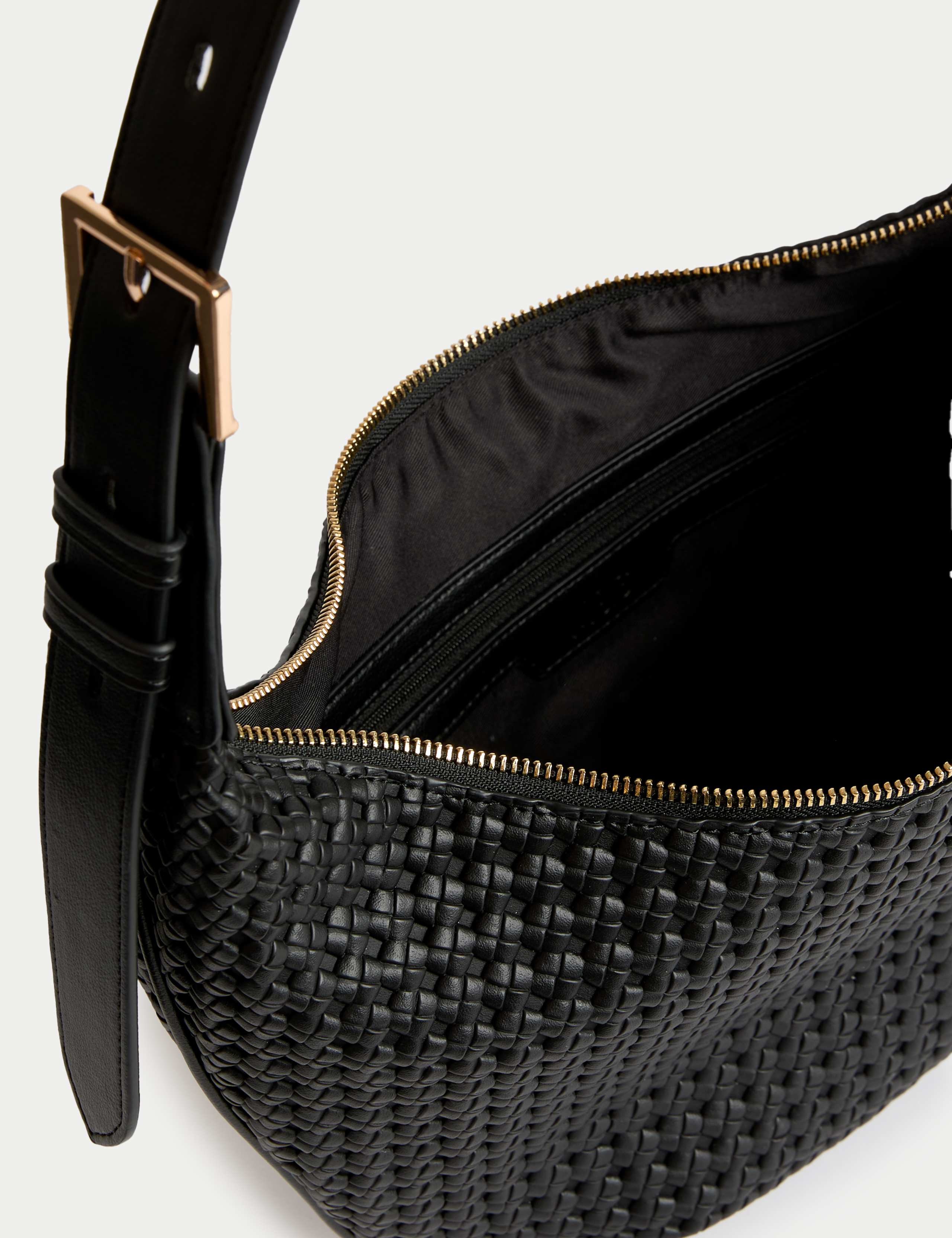 Faux Leather Woven Sling Bag 4 of 4