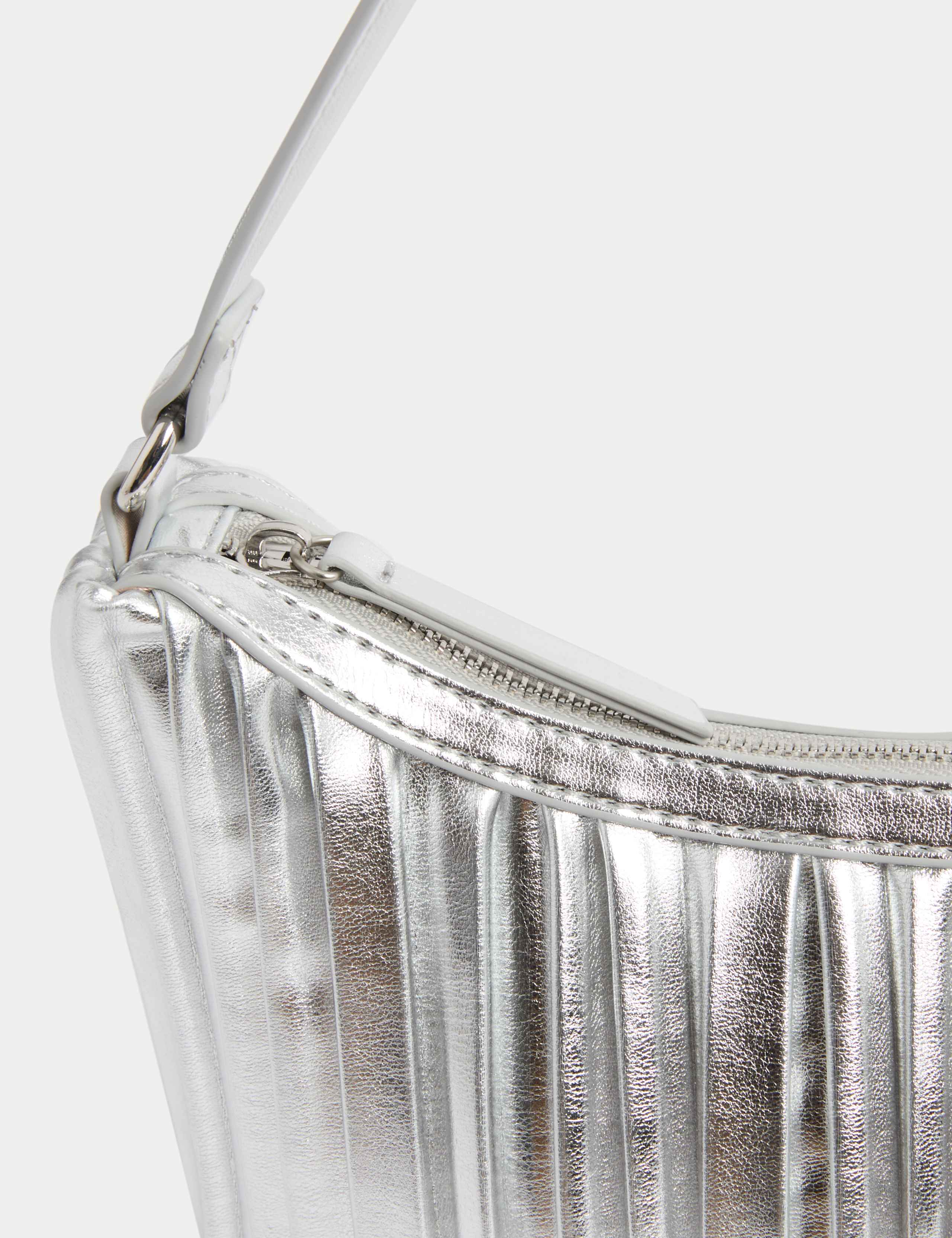 Faux Leather Pleated Shoulder Bag 2 of 4