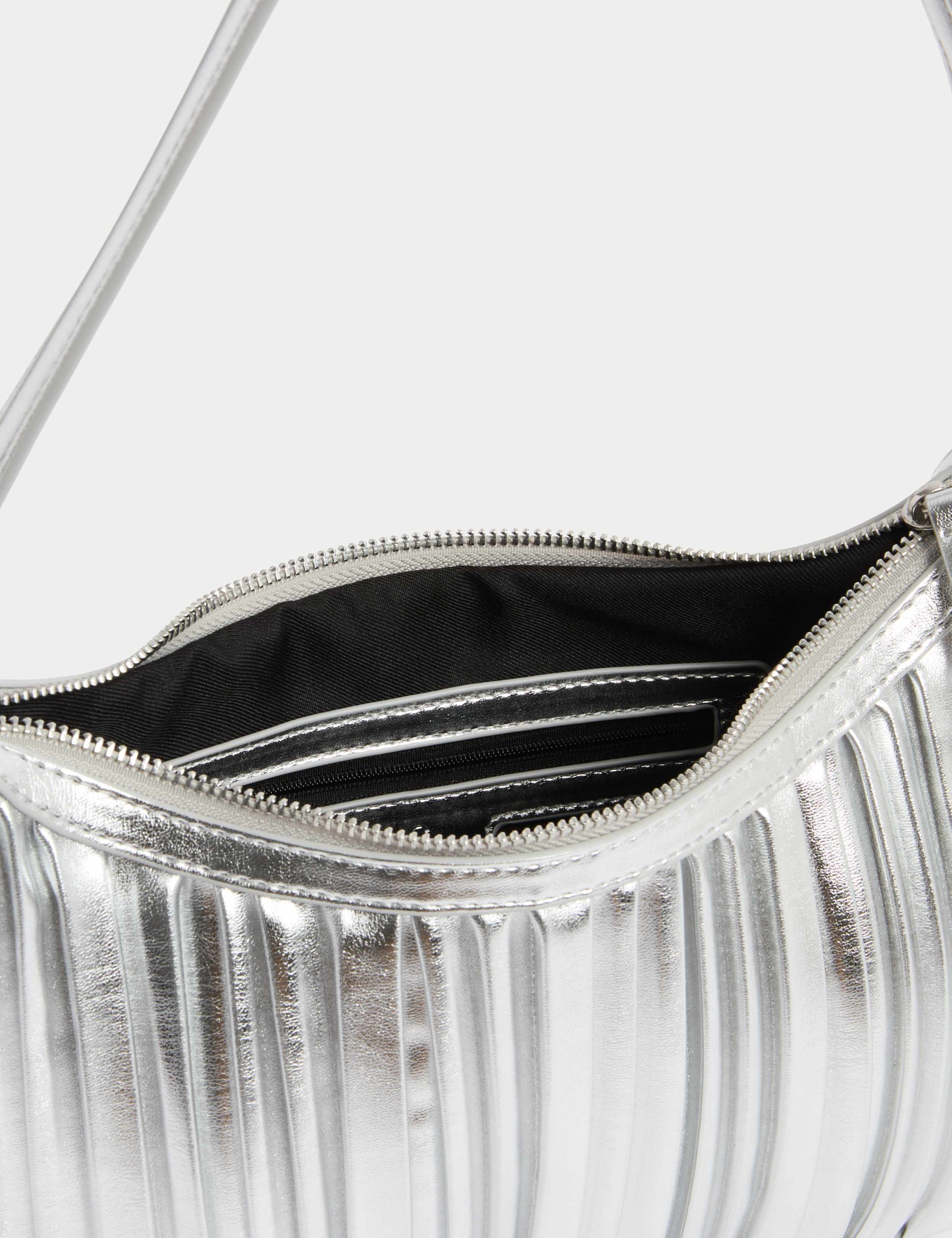 Faux Leather Pleated Shoulder Bag 4 of 4