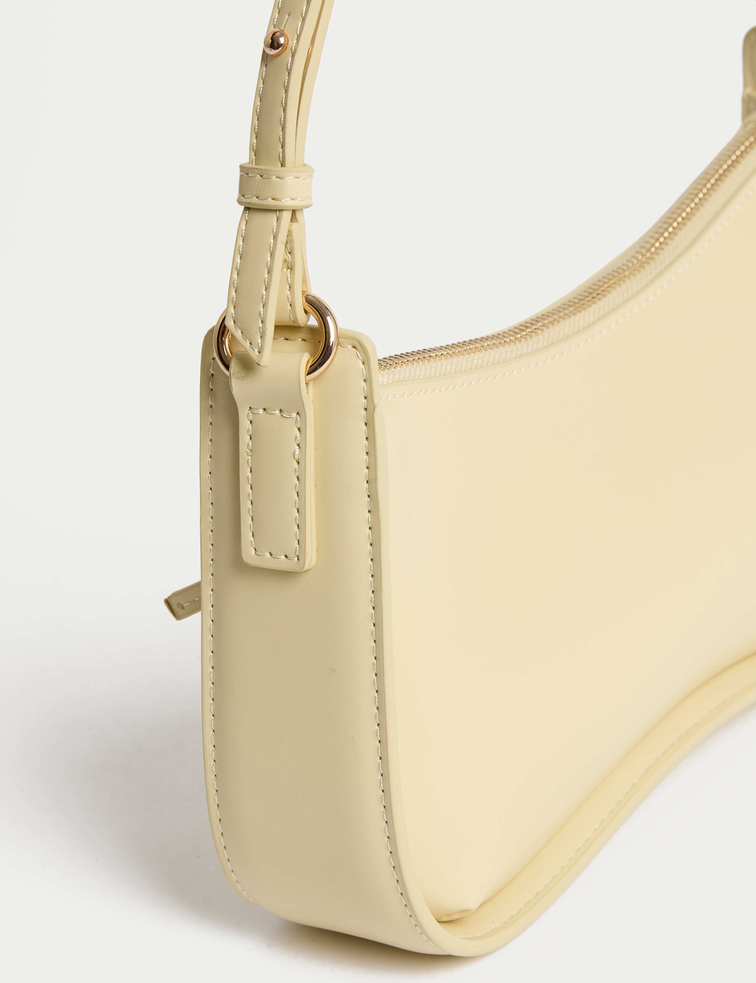 Faux Leather Clean Baguette Bag 3 of 5
