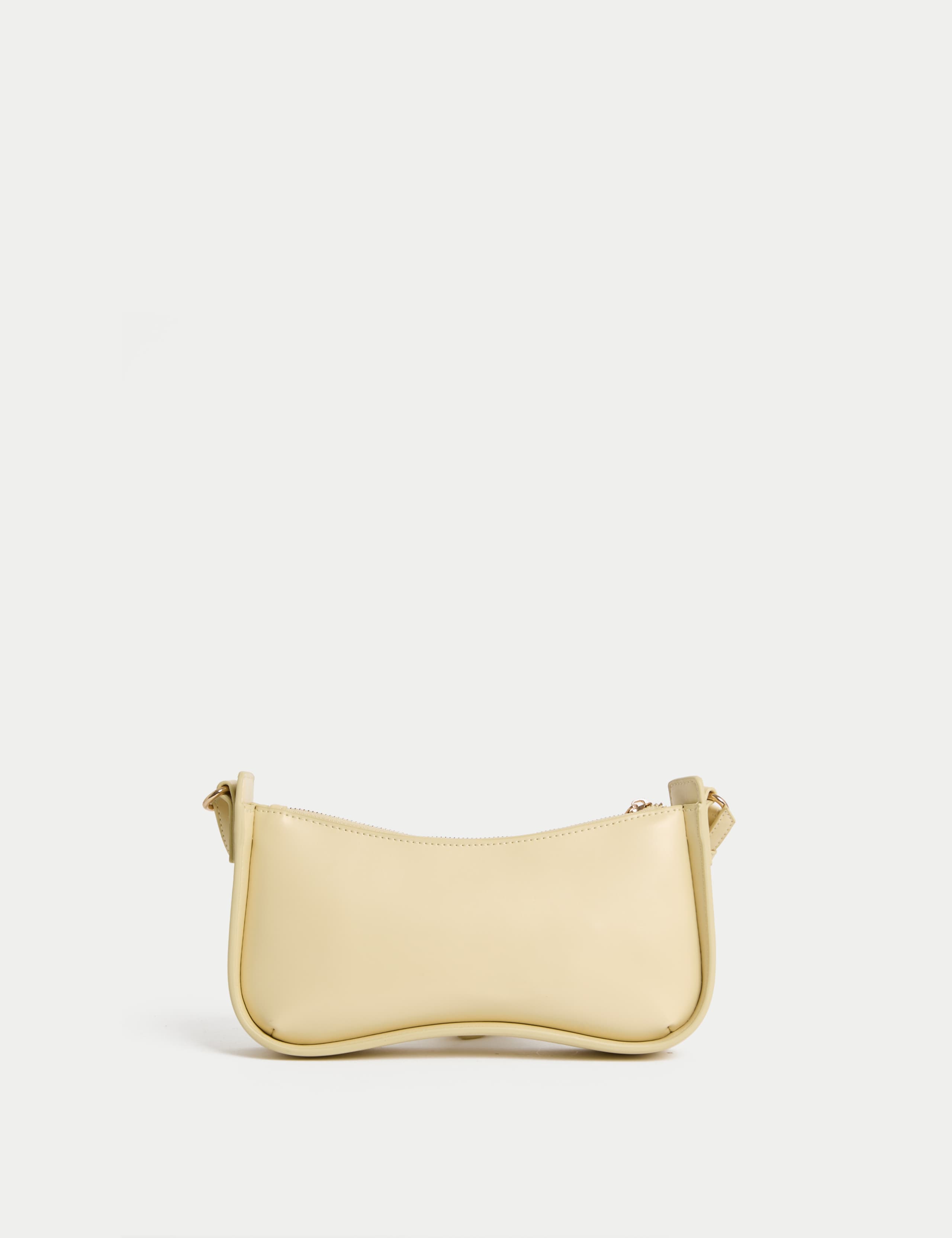 Faux Leather Clean Baguette Bag 4 of 5