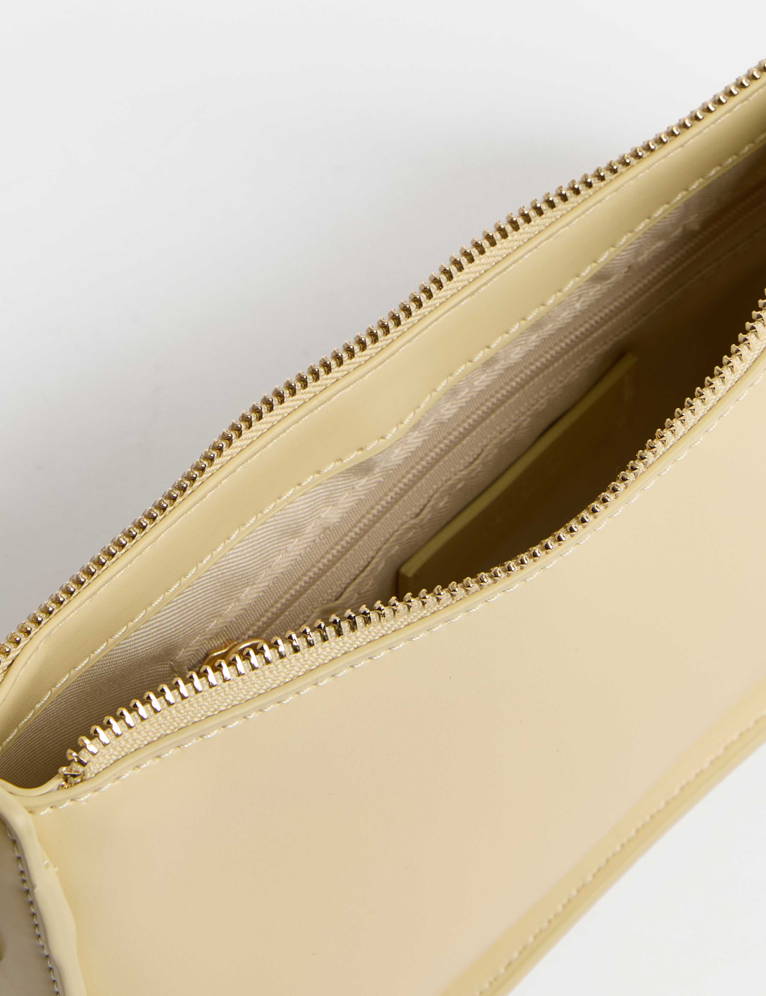 Faux Leather Clean Baguette Bag 5 of 5