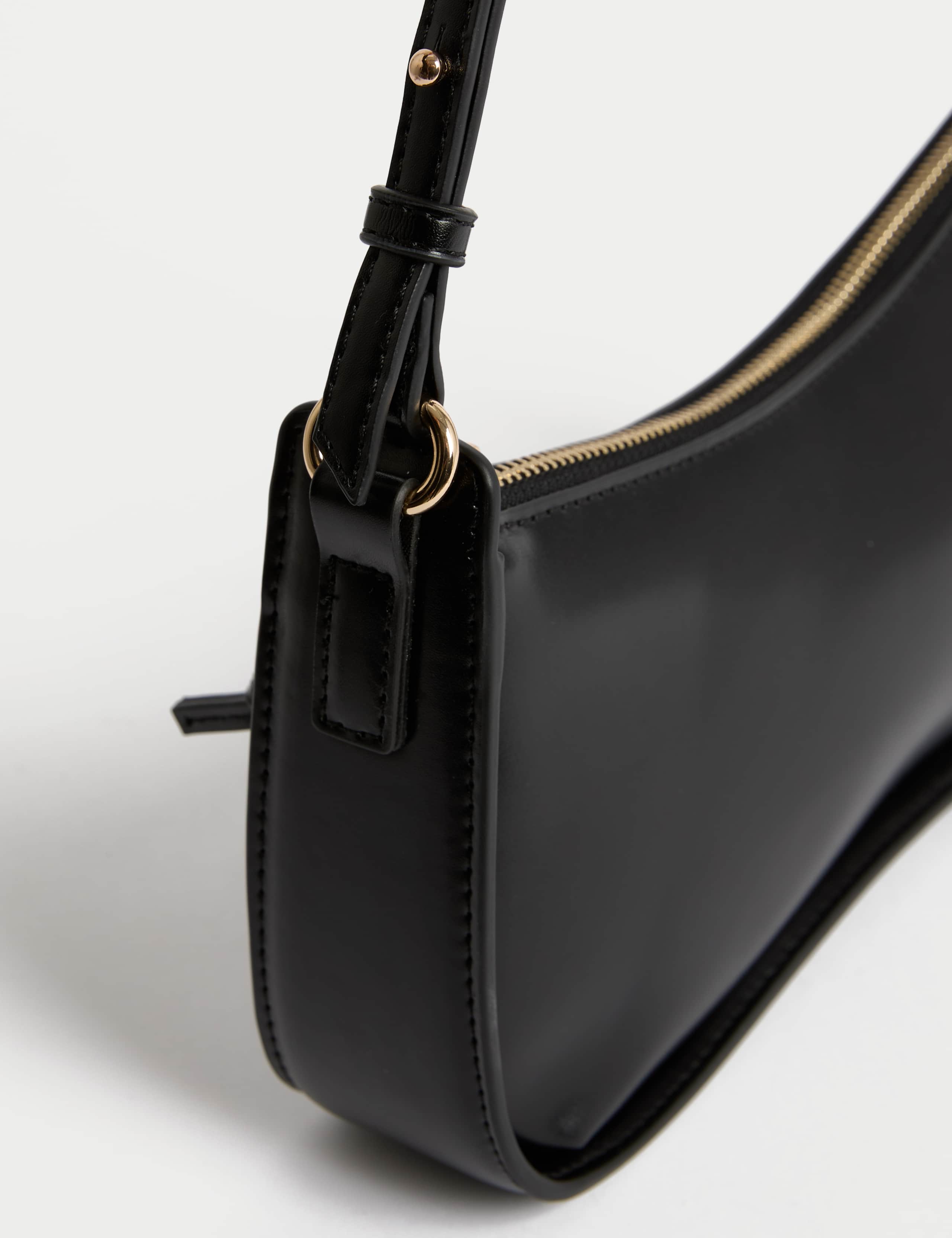 Faux Leather Clean Baguette Bag 3 of 5