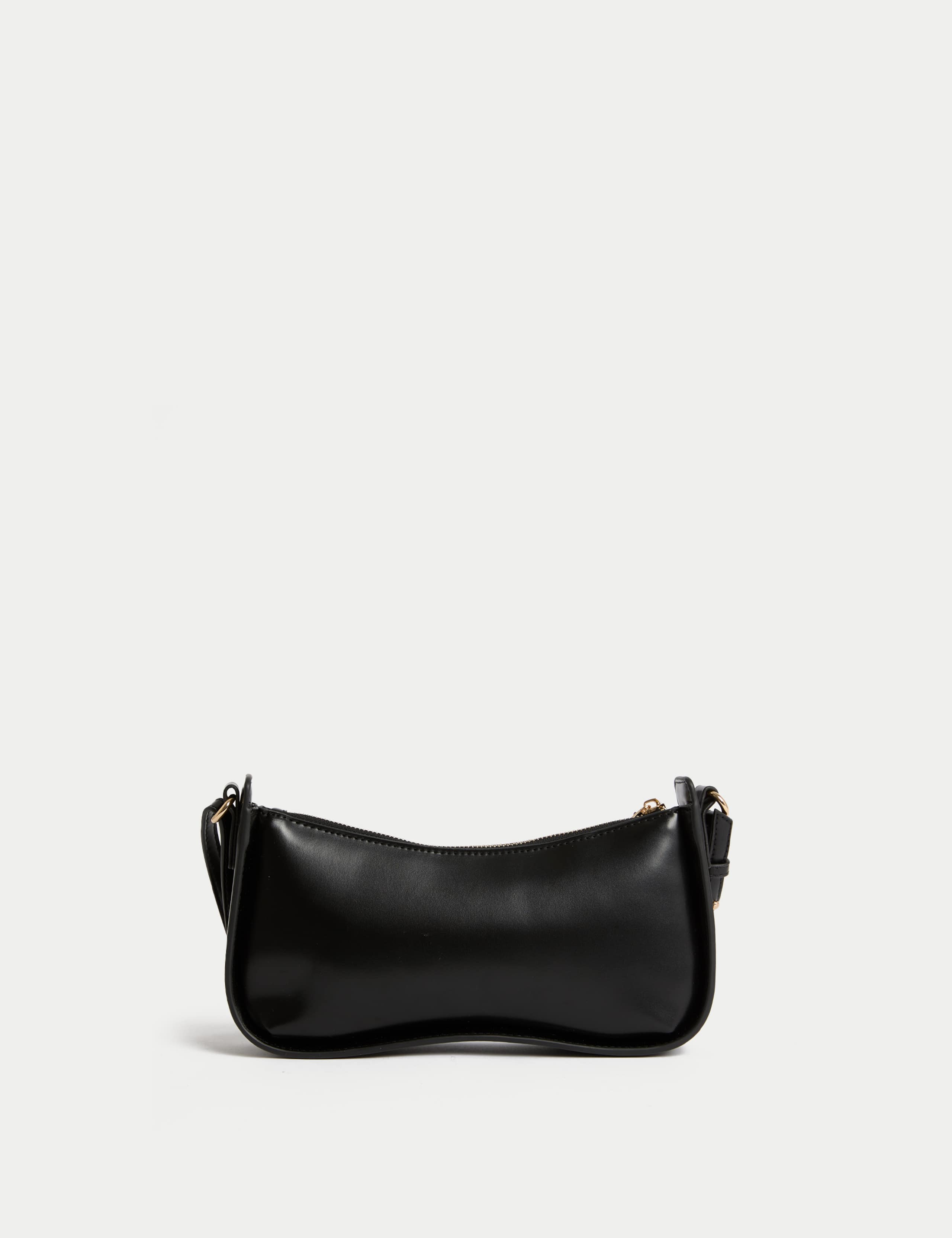 Faux Leather Clean Baguette Bag 4 of 5