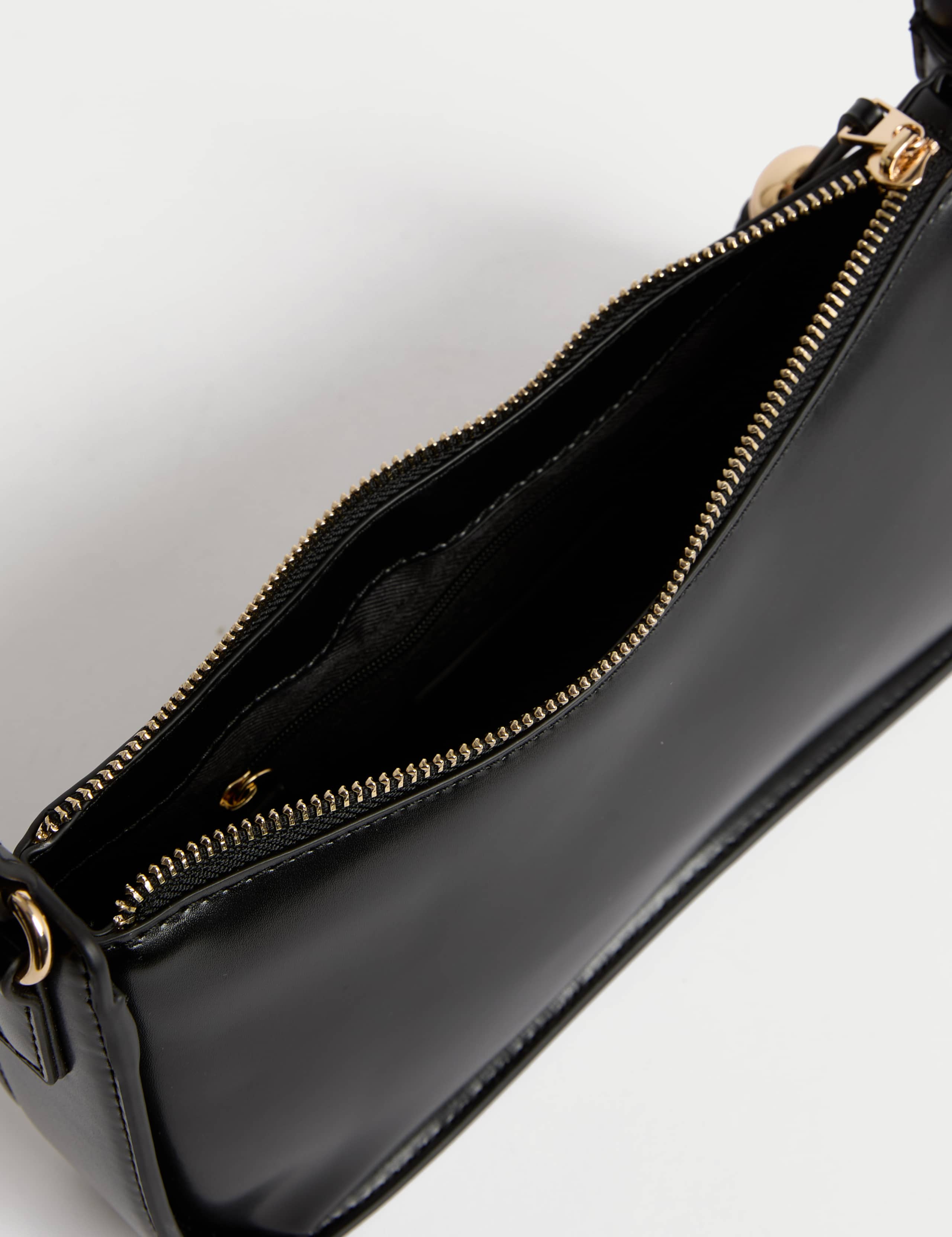 Faux Leather Clean Baguette Bag 5 of 5