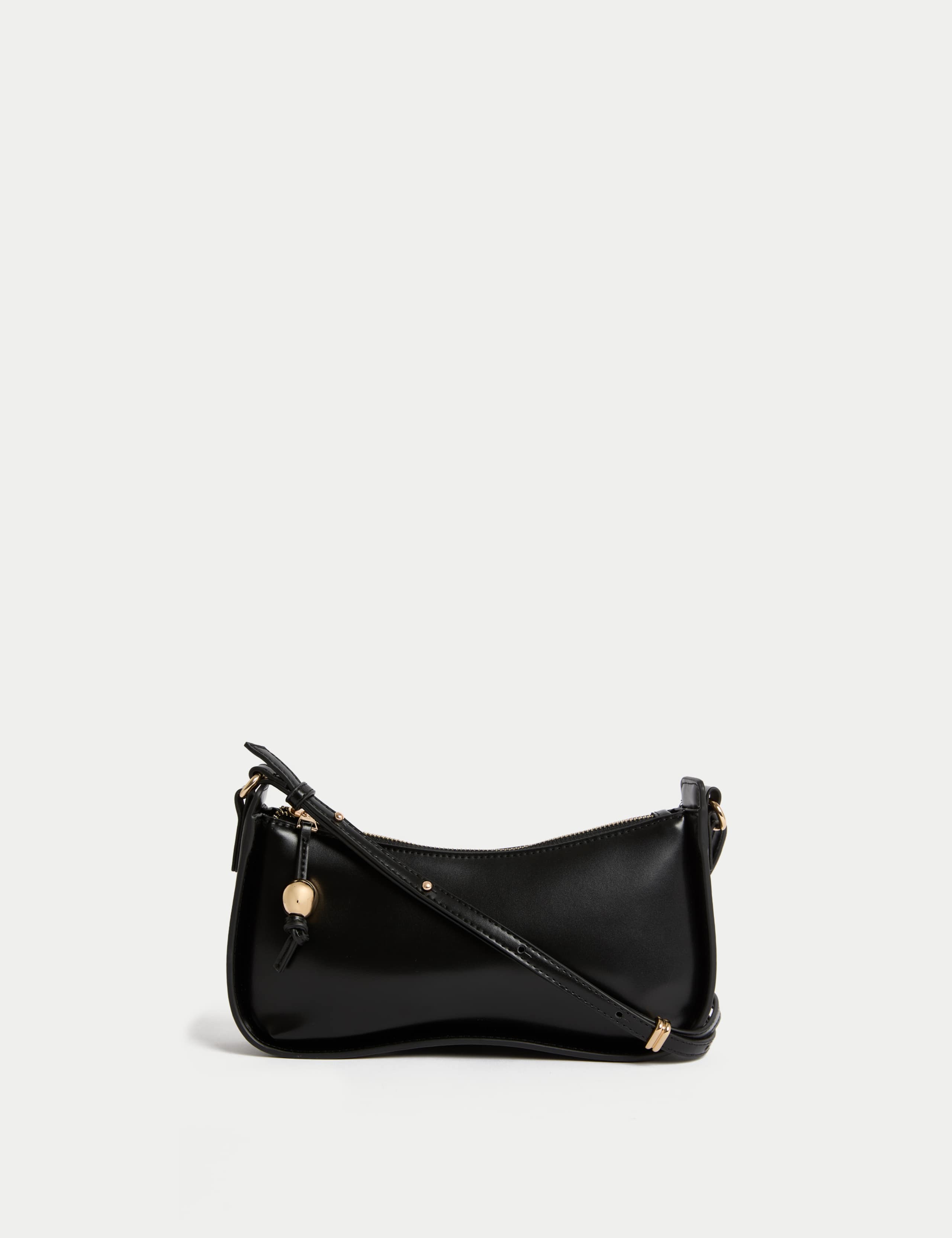 Faux Leather Clean Baguette Bag 2 of 5