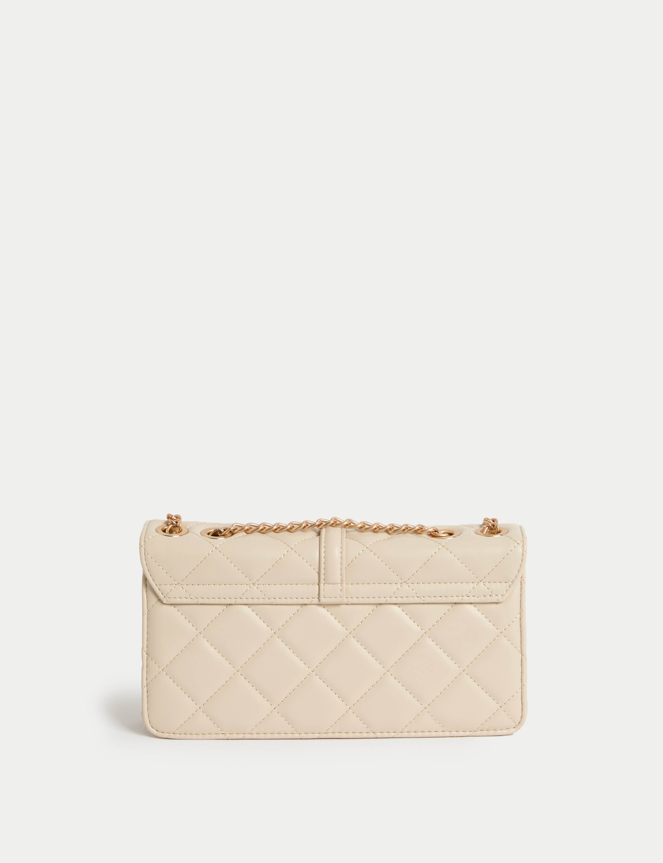 Faux Leather Quilted Cross Body Bag 3 of 4