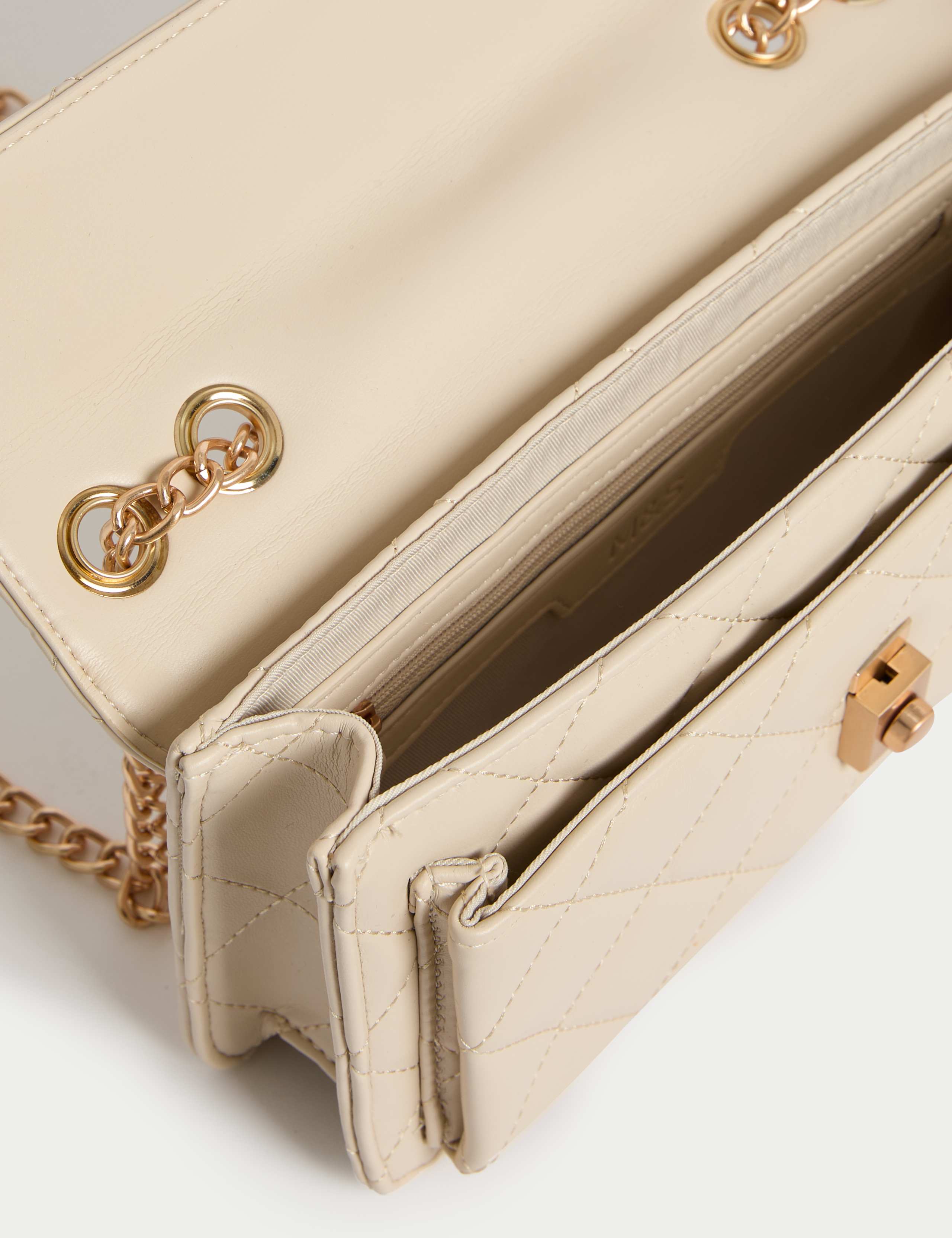 Faux Leather Quilted Cross Body Bag 4 of 4