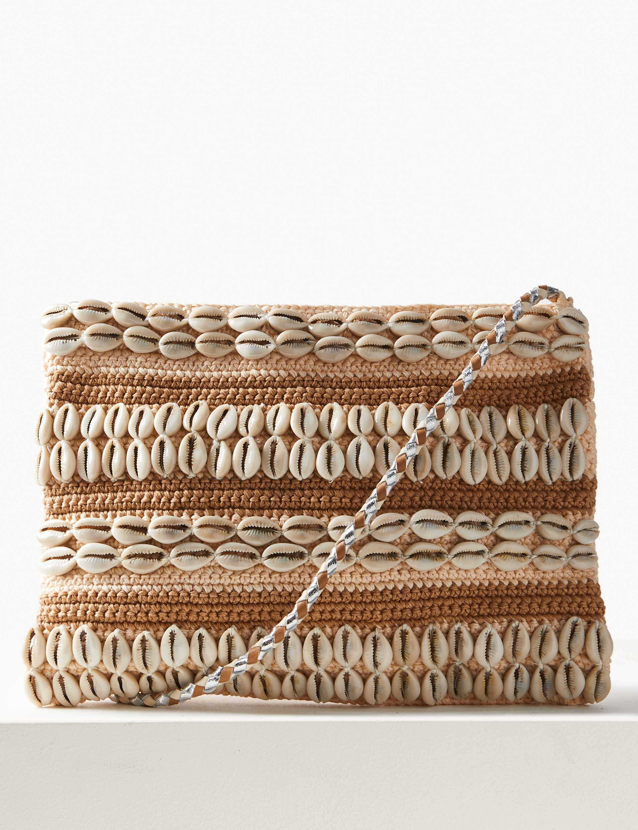 Pure Cotton Zip Detail Cross Body Bag 1 of 5