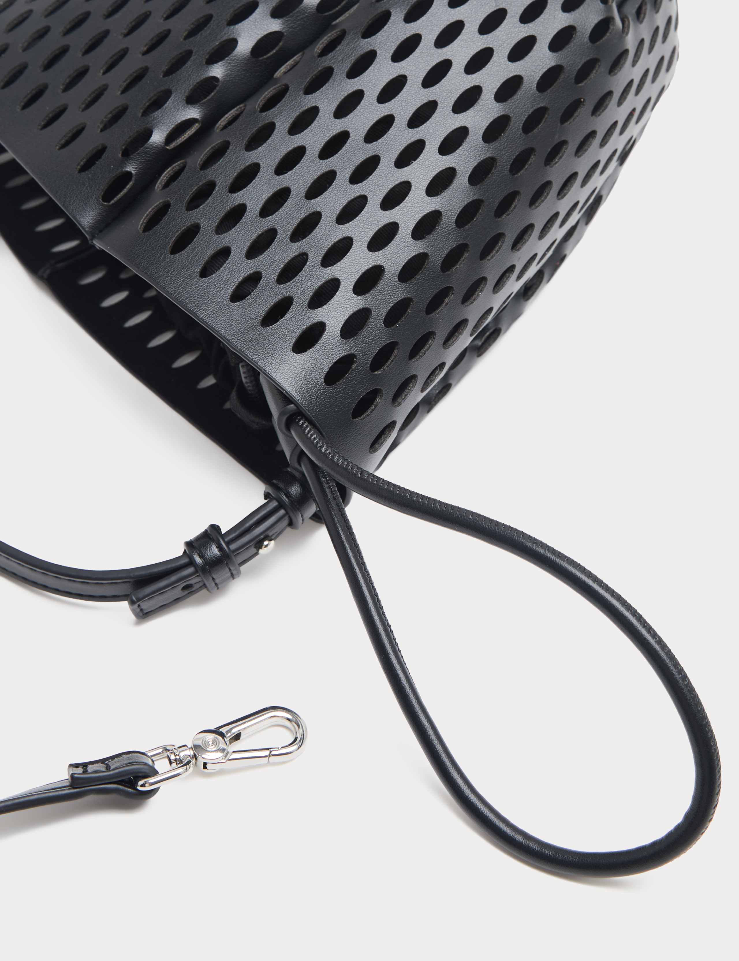 Faux Leather Laser Cut Tulip Bucket Bag QT 3 of 5