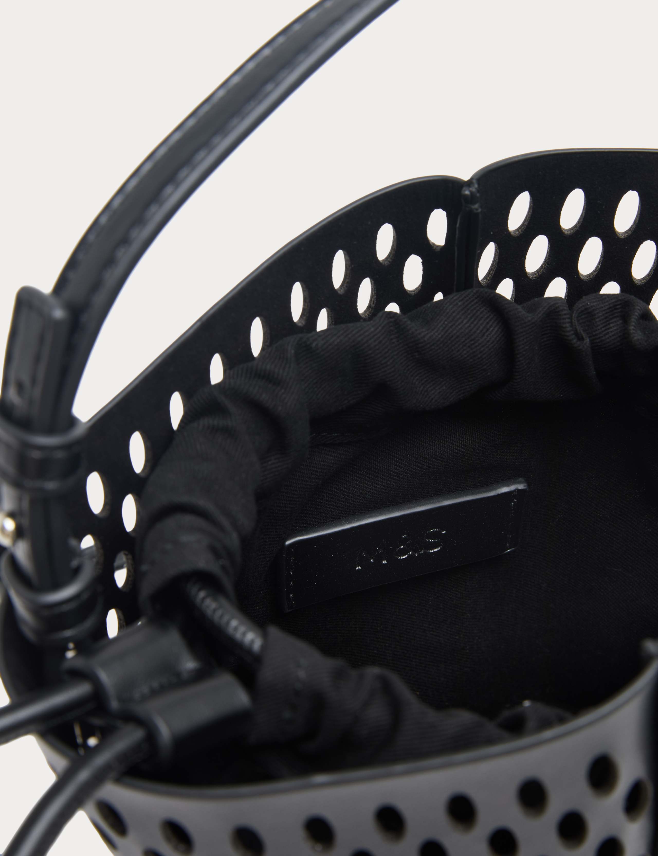 Faux Leather Laser Cut Tulip Bucket Bag QT 4 of 5