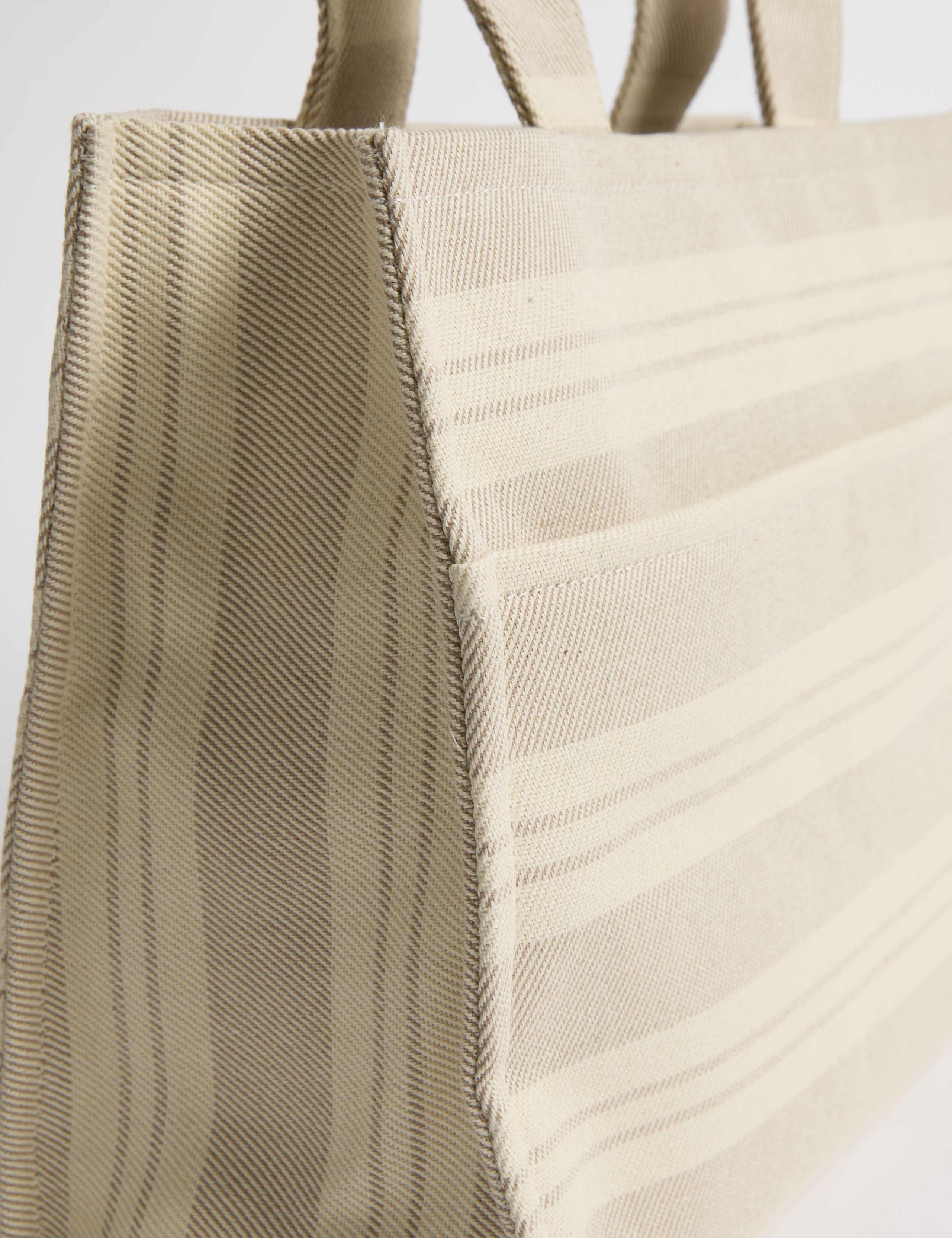 Pure Cotton Canvas Striped Tote Bag 3 of 6