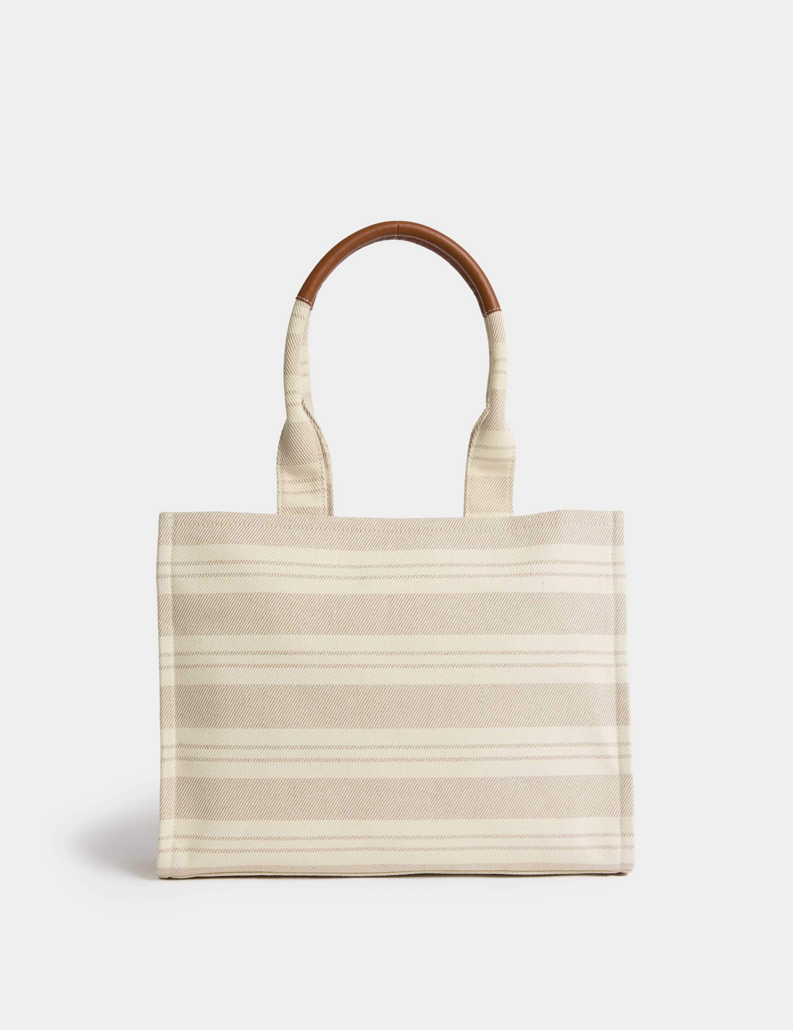 Pure Cotton Canvas Striped Tote Bag 4 of 6