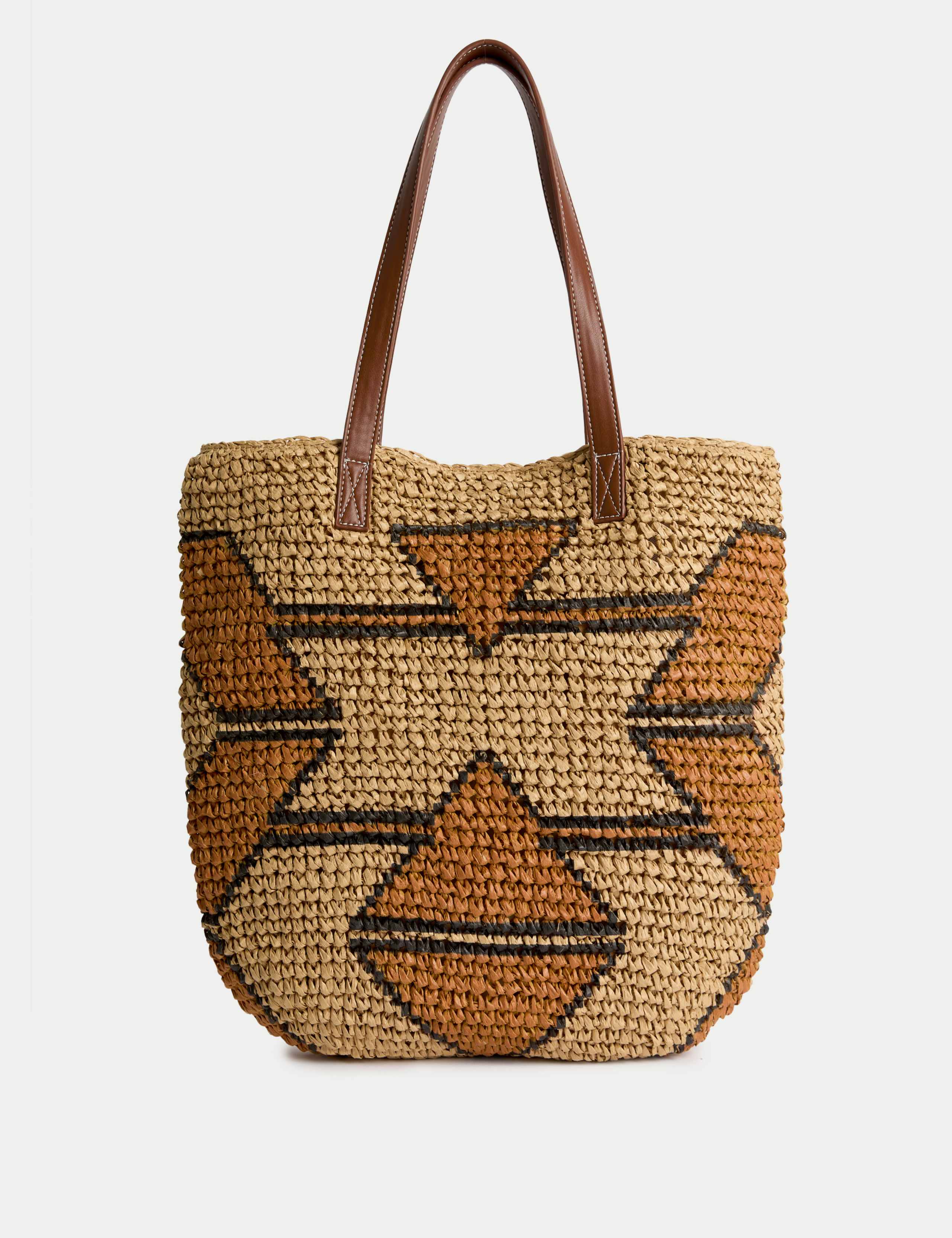 Striped Straw Tote Bag 1 of 4