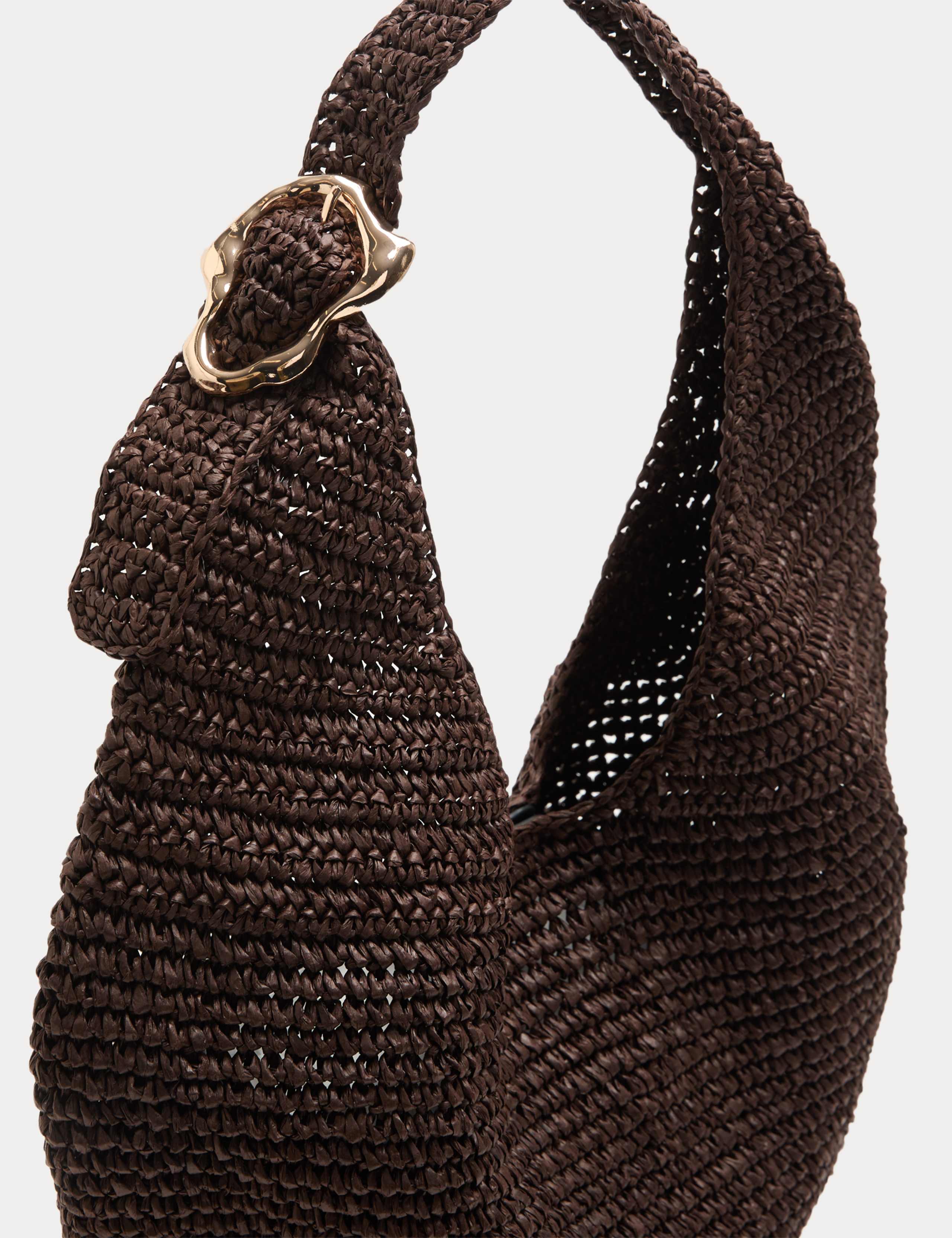 Straw Hardware Detail Shoulder Bag 1 of 3