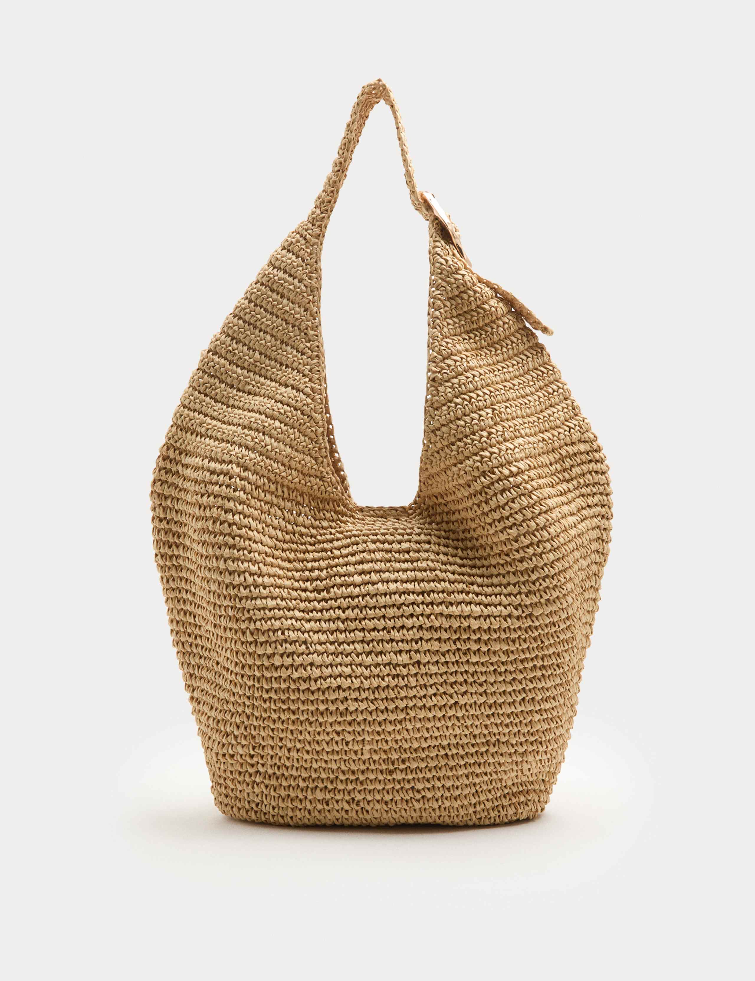 Straw Hardware Detail Shoulder Bag 1 of 4