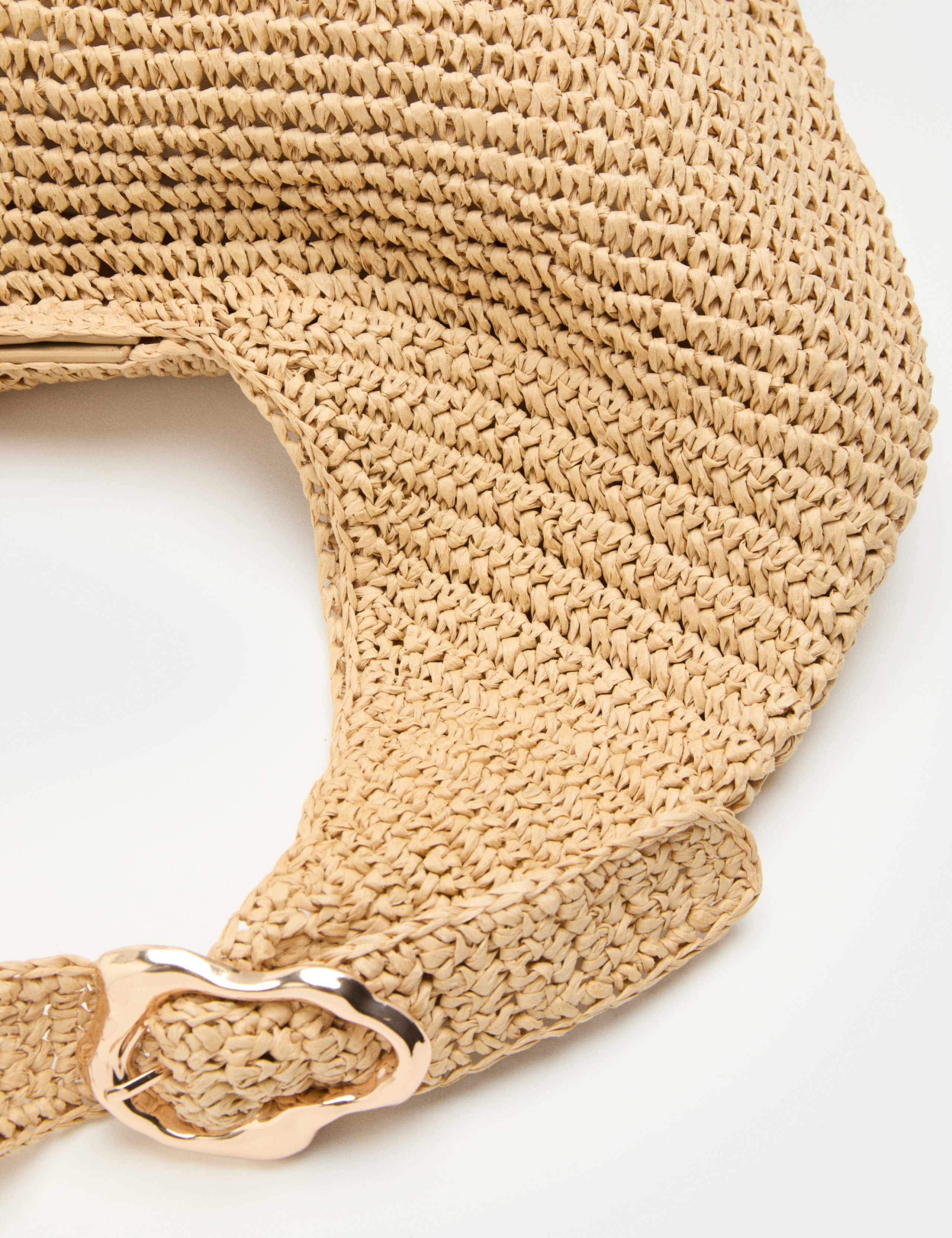Straw Hardware Detail Shoulder Bag 3 of 4