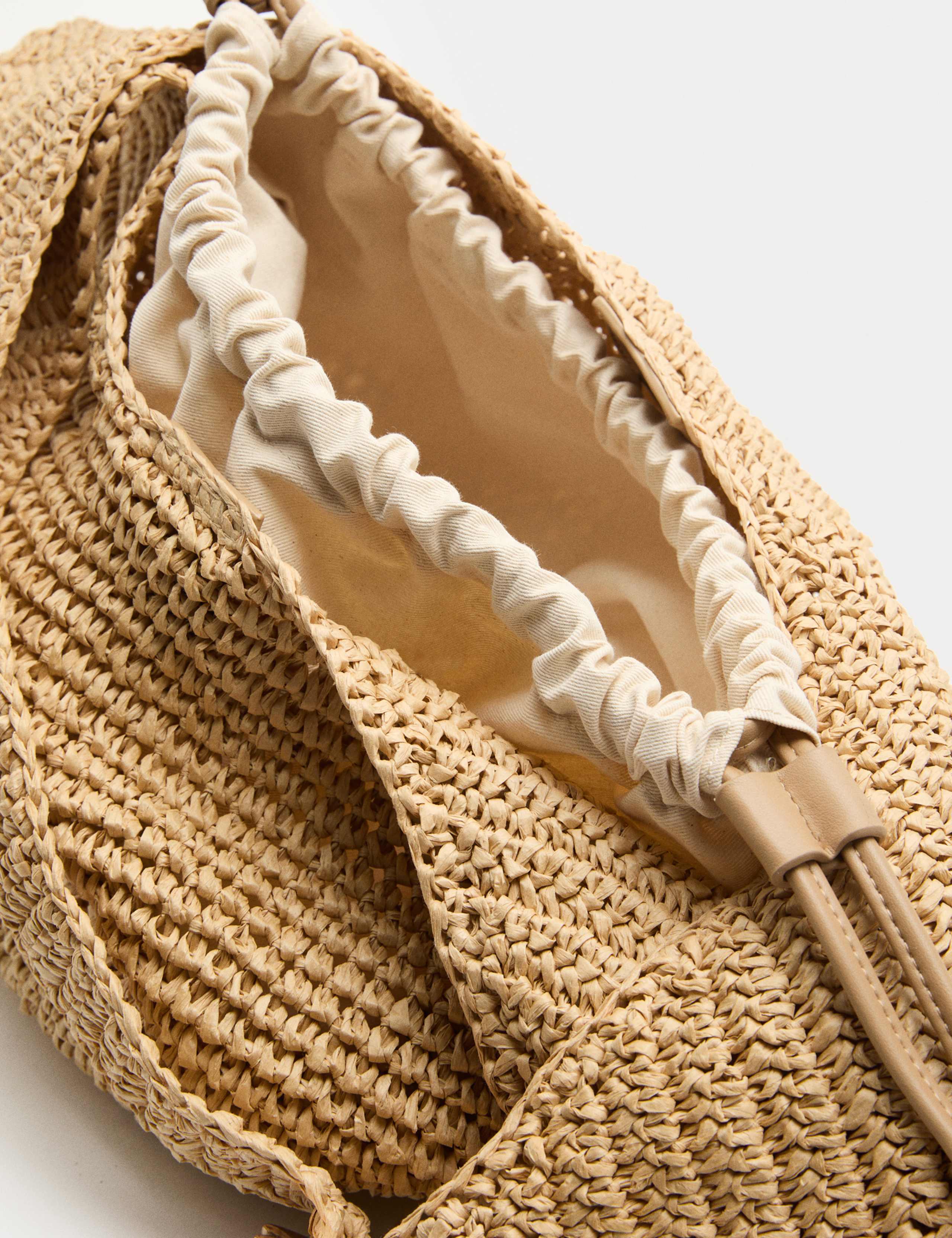 Straw Hardware Detail Shoulder Bag 4 of 4