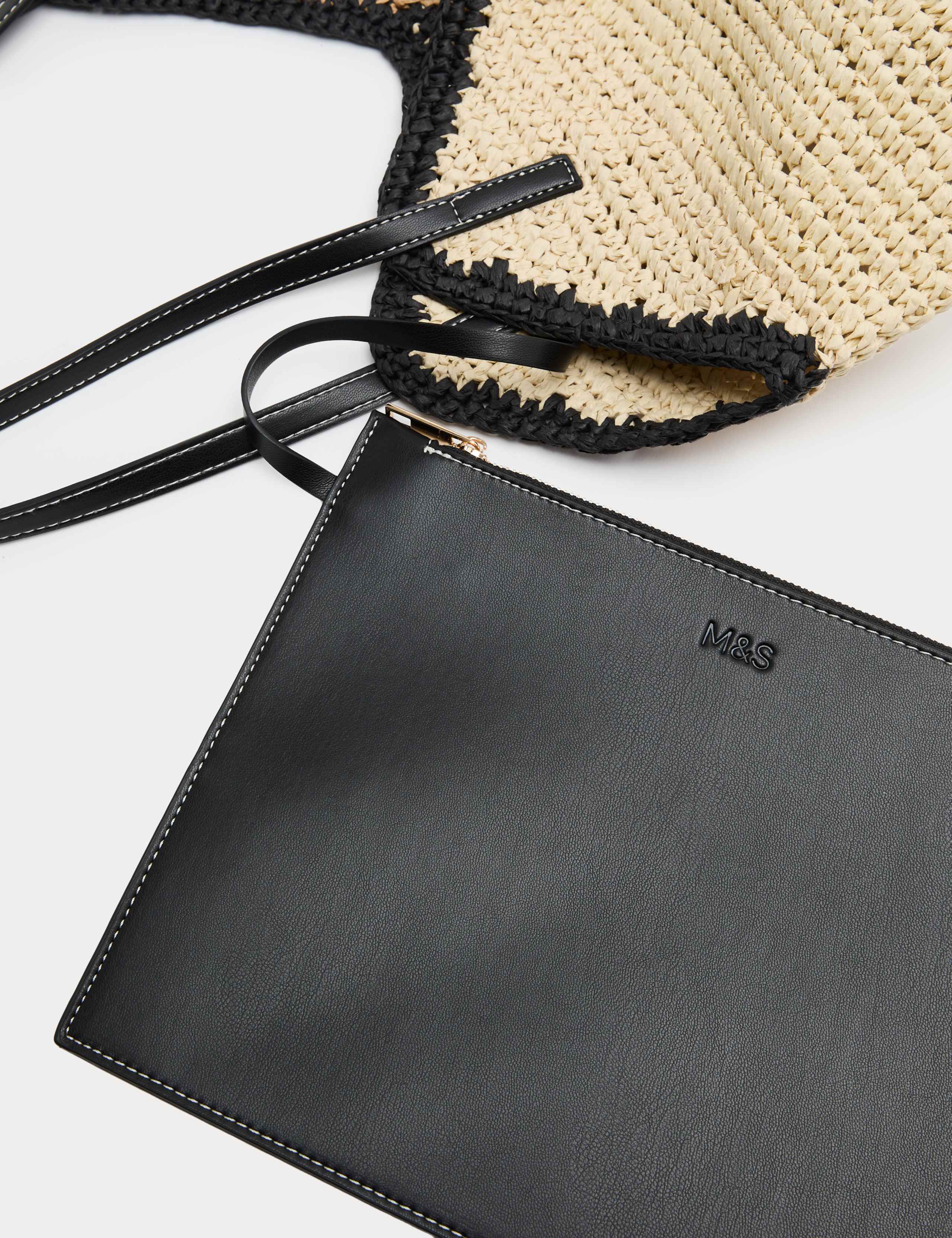 Straw Colour Block Slouchy Shopper 3 of 4