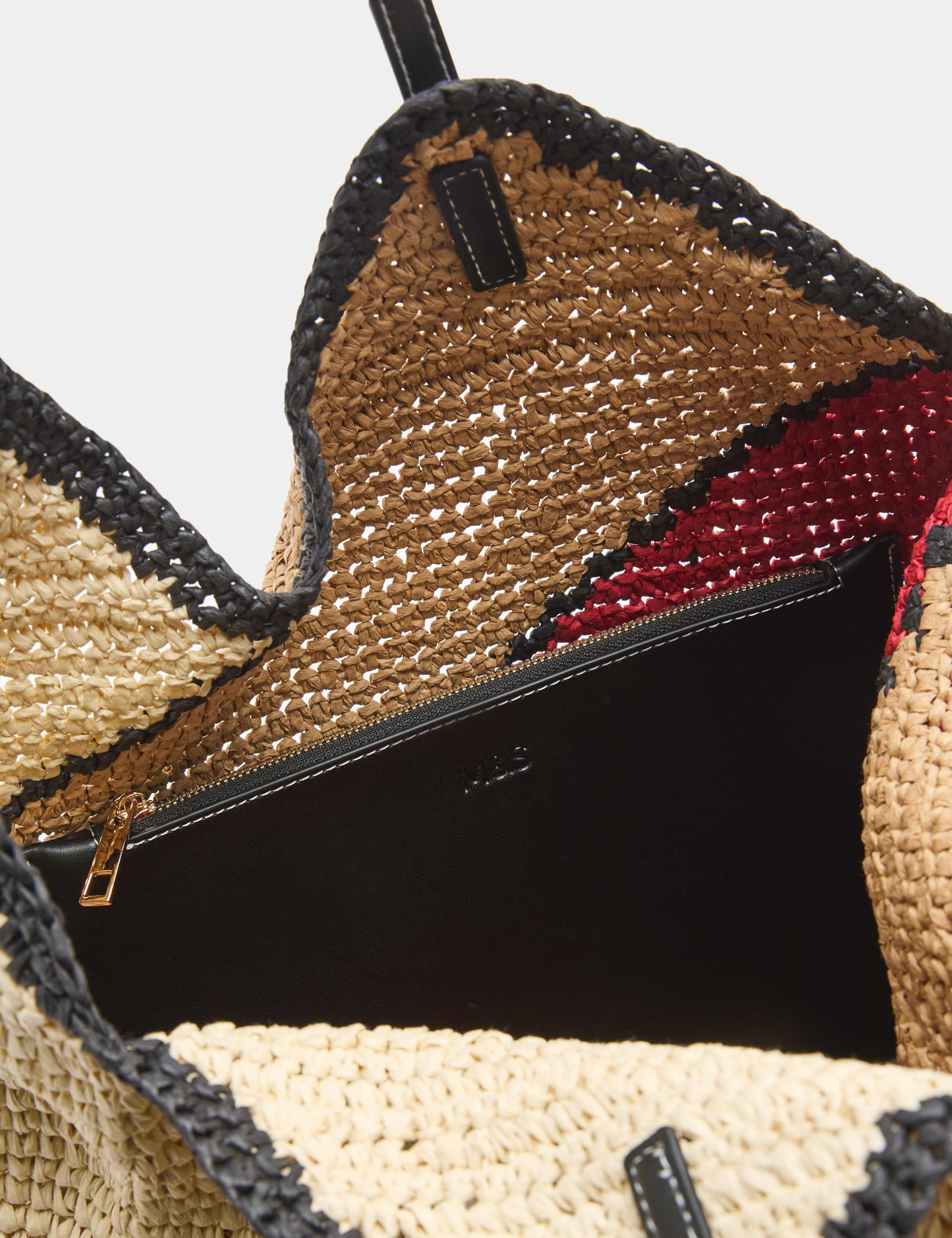 Straw Colour Block Slouchy Shopper 4 of 4