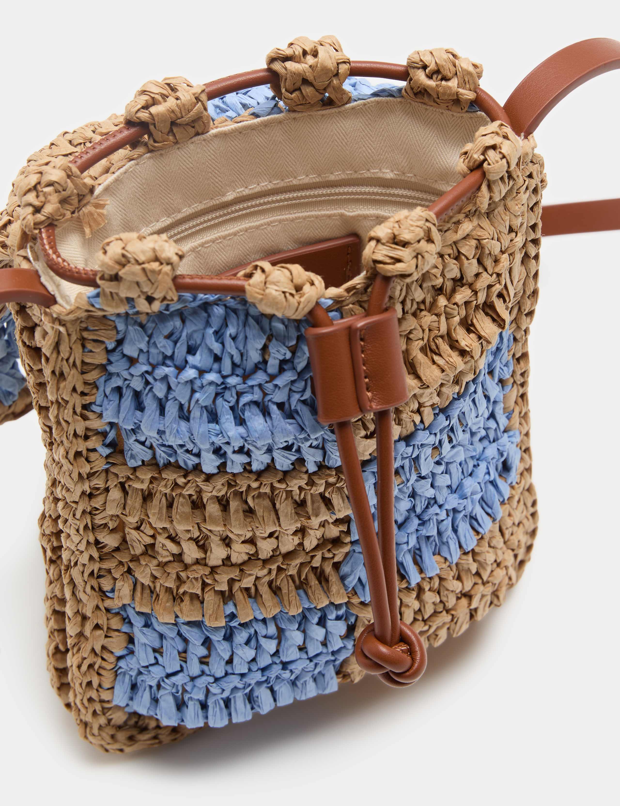 Straw Checkerboard Cross Body Bag 2 of 4