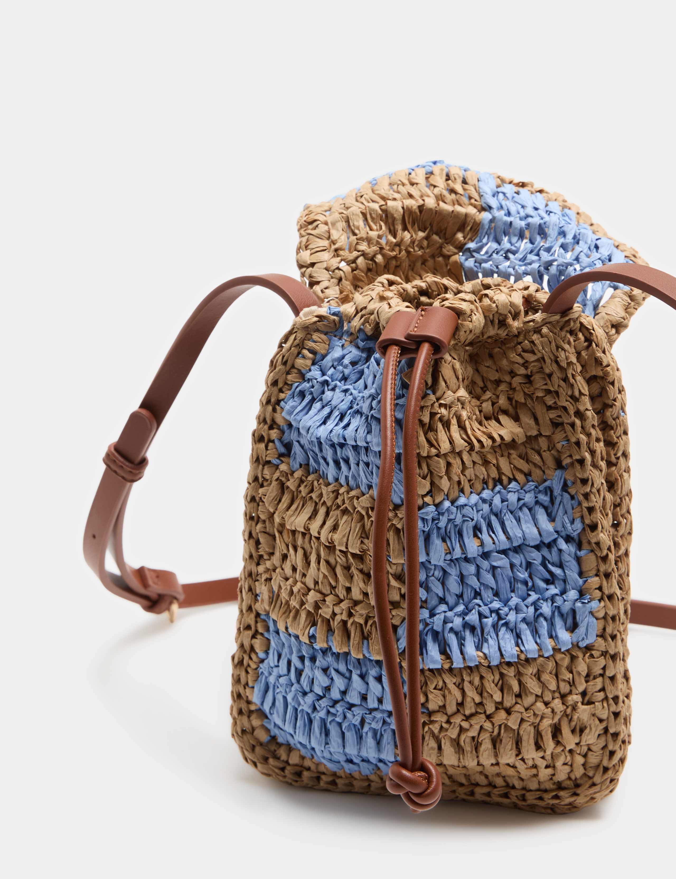 Straw Checkerboard Cross Body Bag 4 of 4