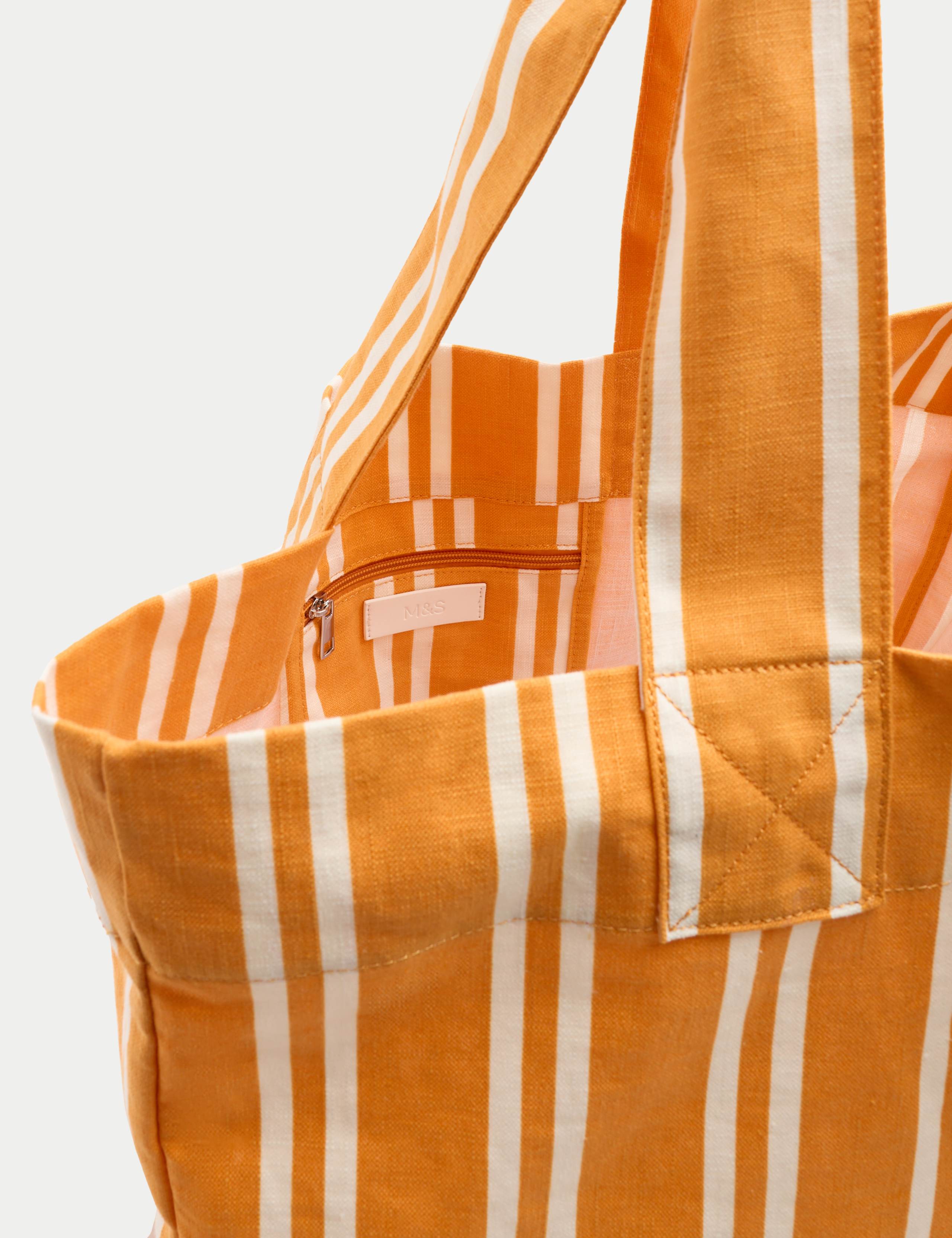 Pure Cotton Striped Shopper 4 of 4