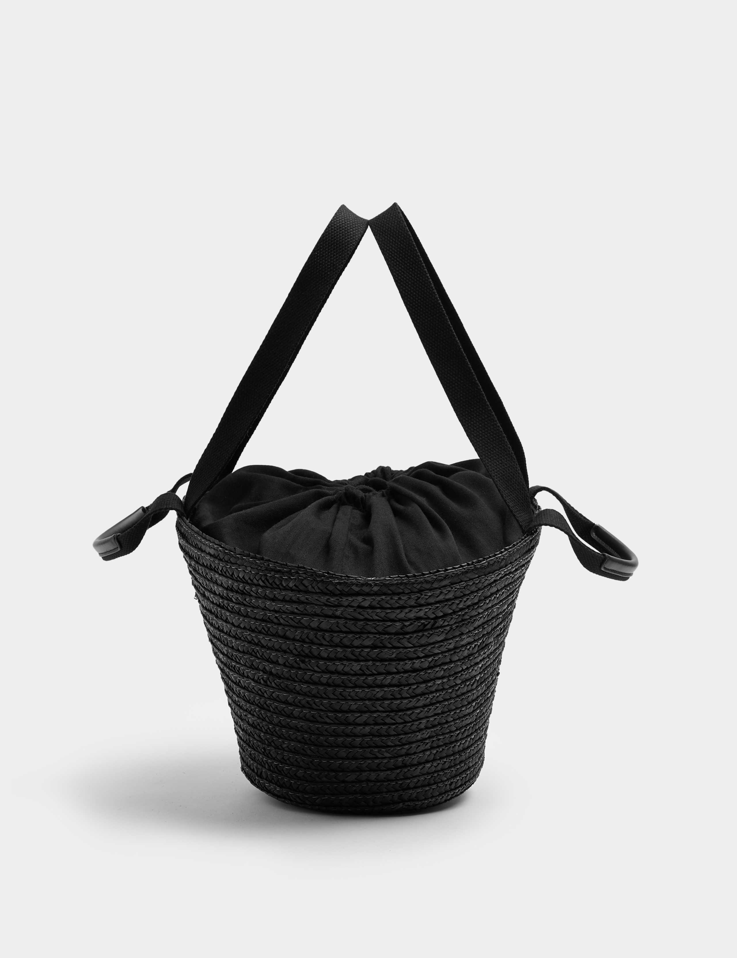 Straw Drawstring Bucket Bag 2 of 3