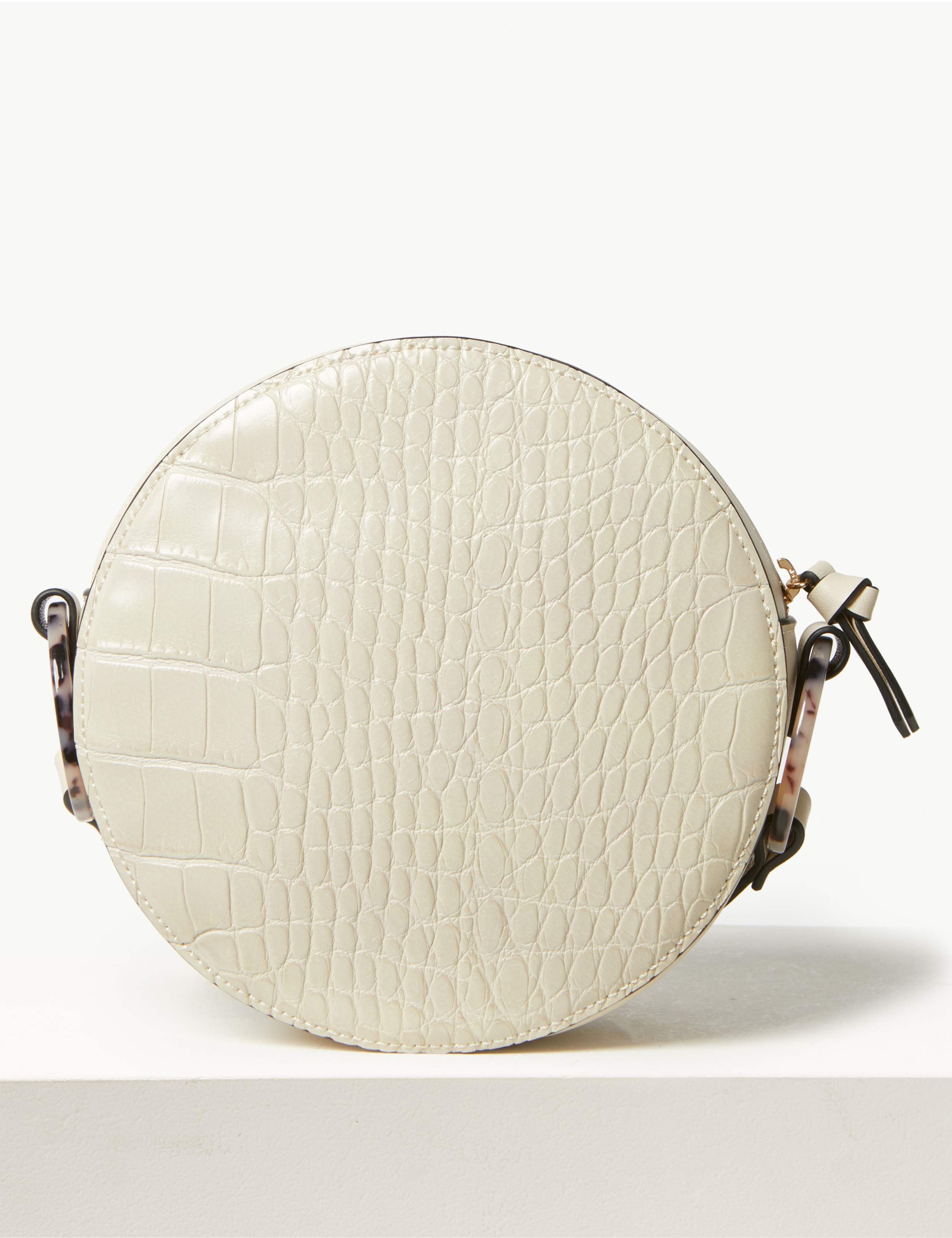 Faux Leather Croc Effect Crossbody Bag 3 of 5