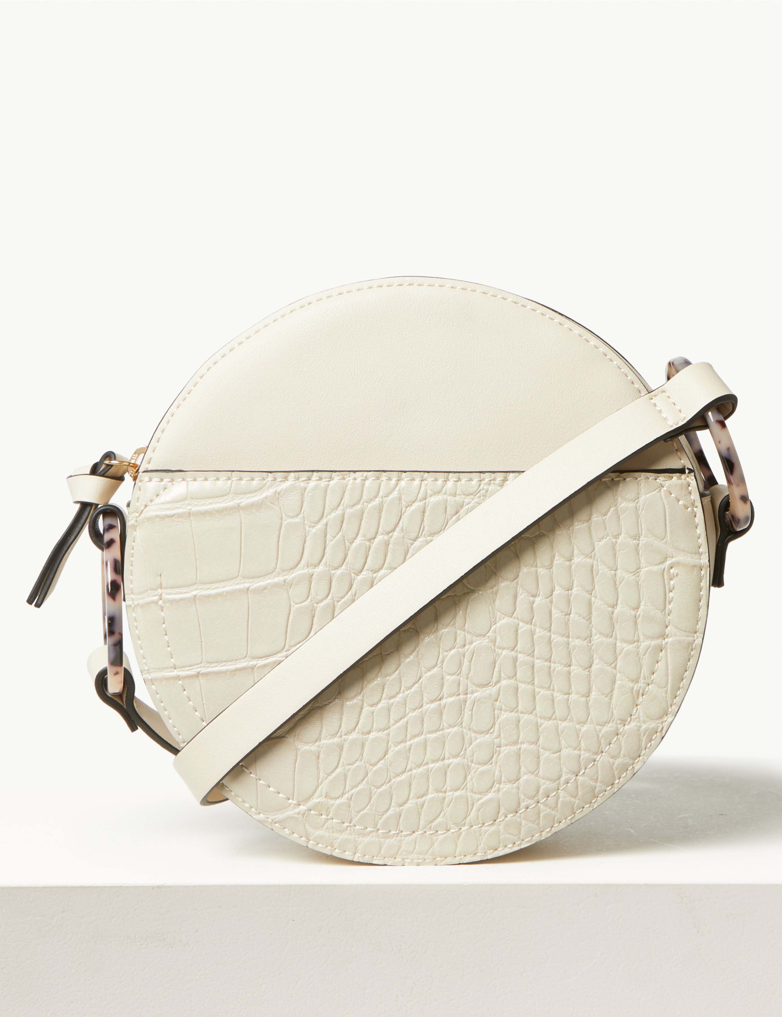 Faux Leather Croc Effect Crossbody Bag 1 of 5