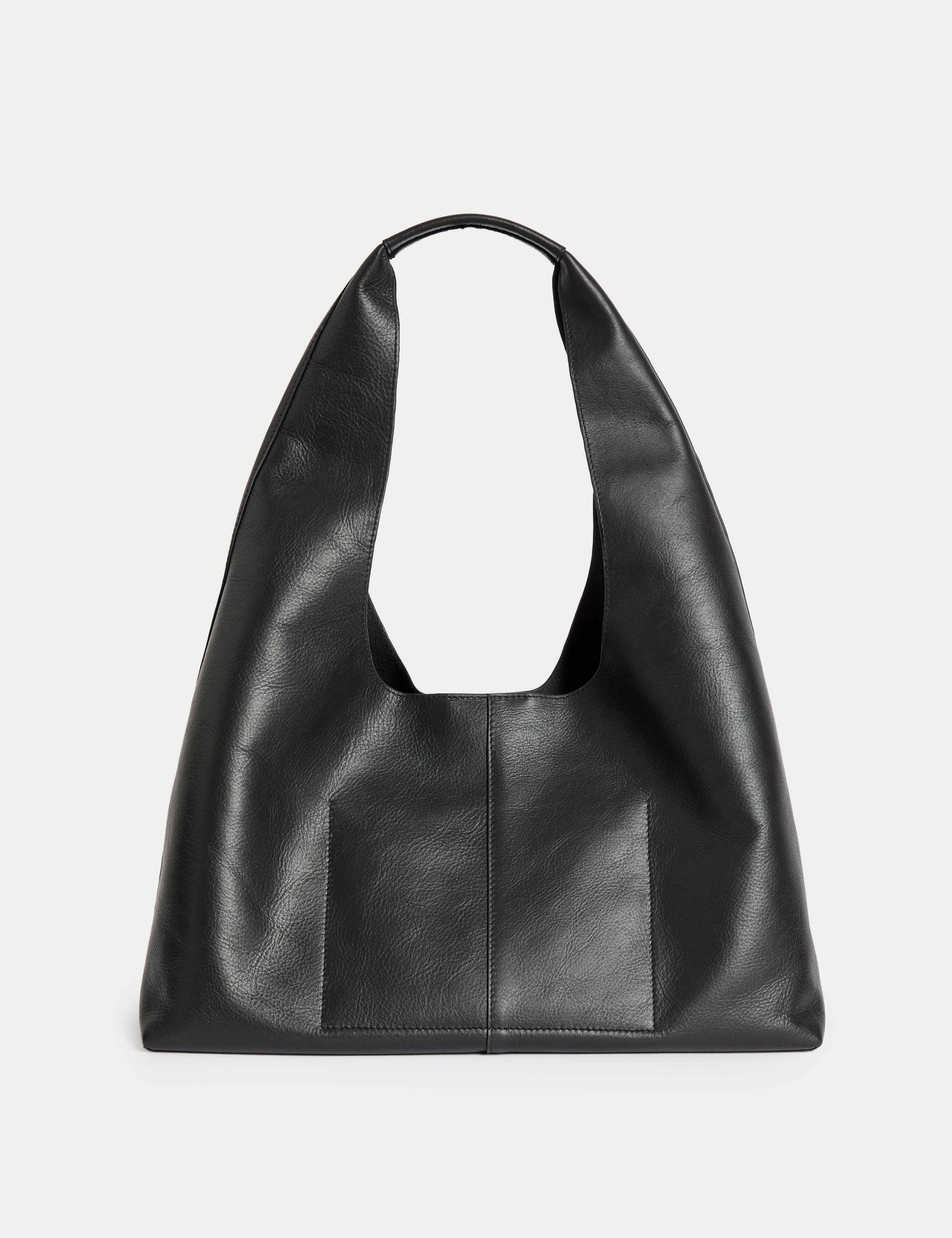 Leather Top Handle Shoulder Tote Bag 3 of 4