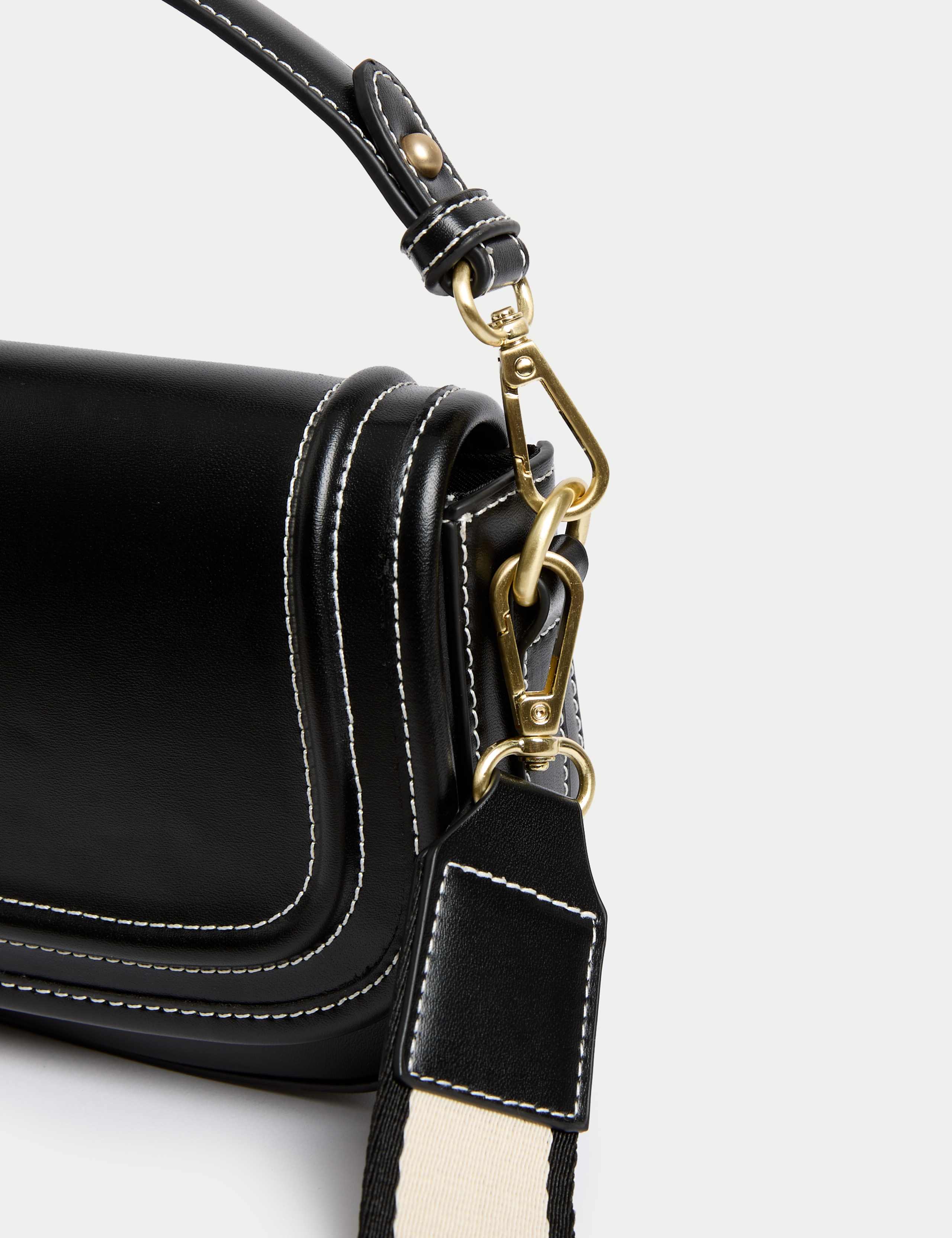Faux Leather Saddle Bag 2 of 4
